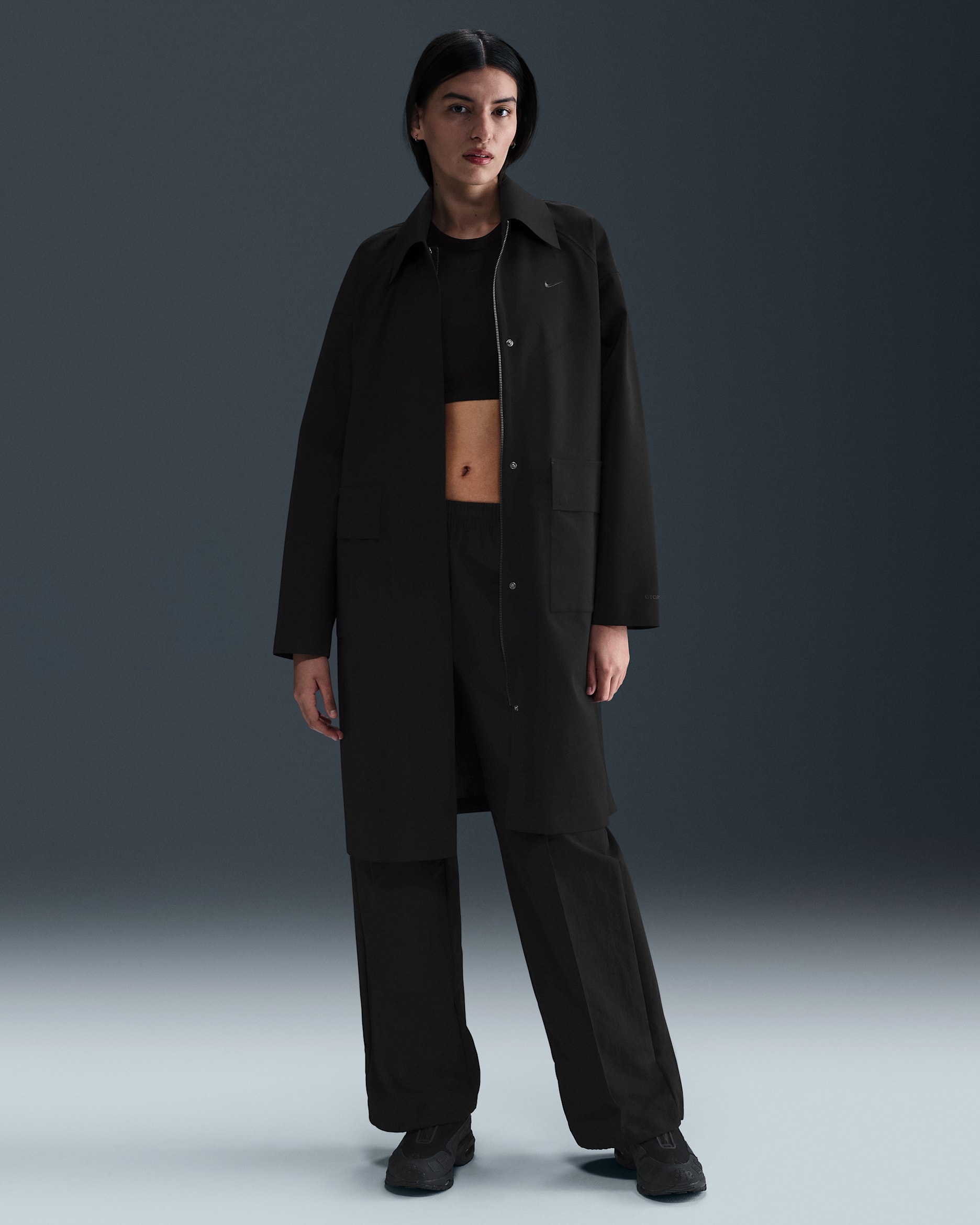 Nike Sportswear Windrunner Women's Storm-FIT ADV Oversized Trench Coat - Black/Black