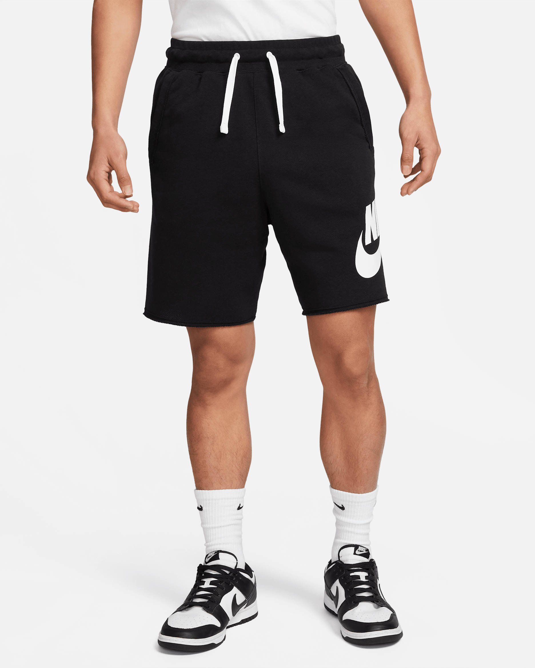 Nike Club Alumni Men's French Terry Shorts - Black/White/White