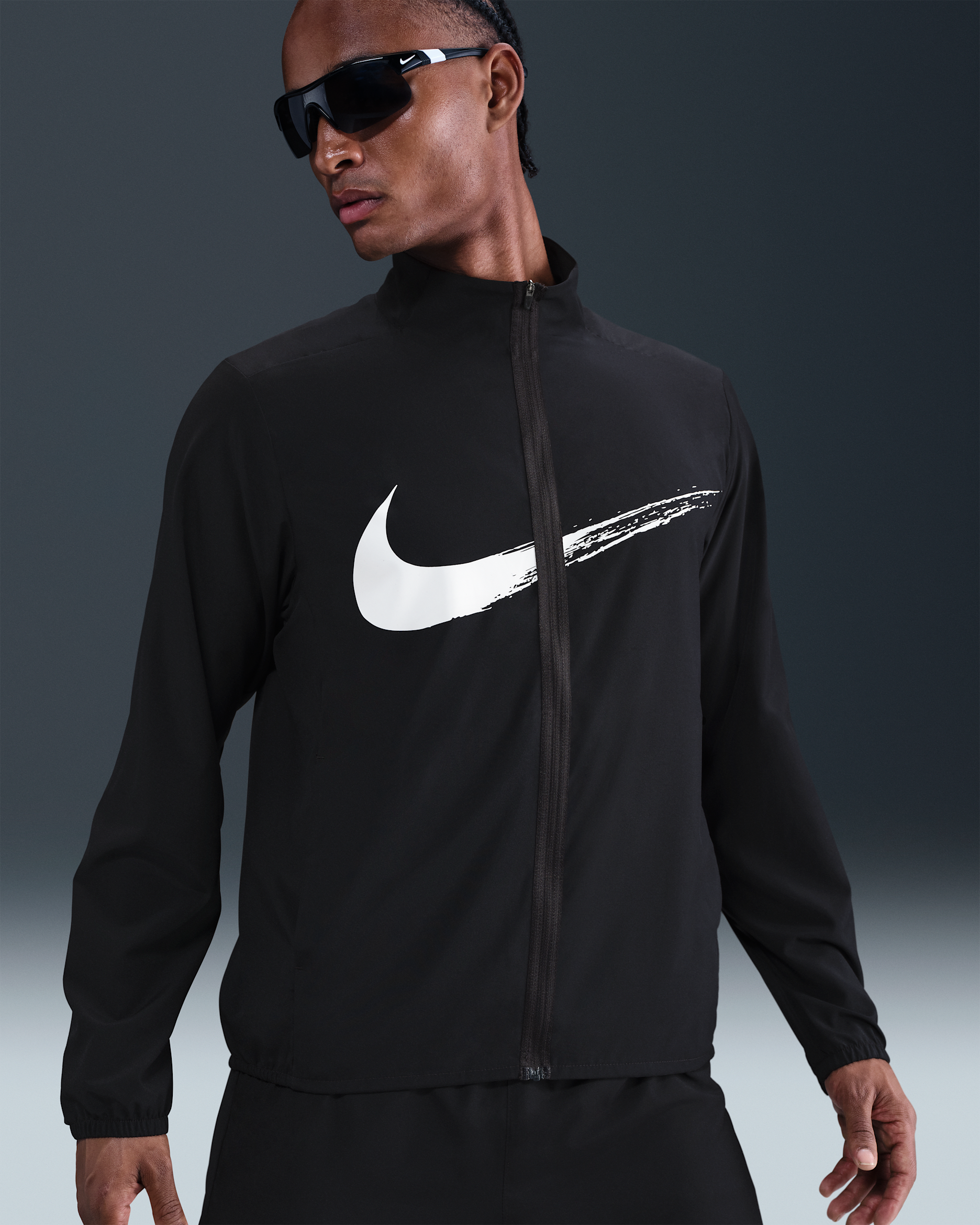 Ανδρικό ευέλικτο τζάκετ Dri-FIT Nike Form - Μαύρο/Λευκό