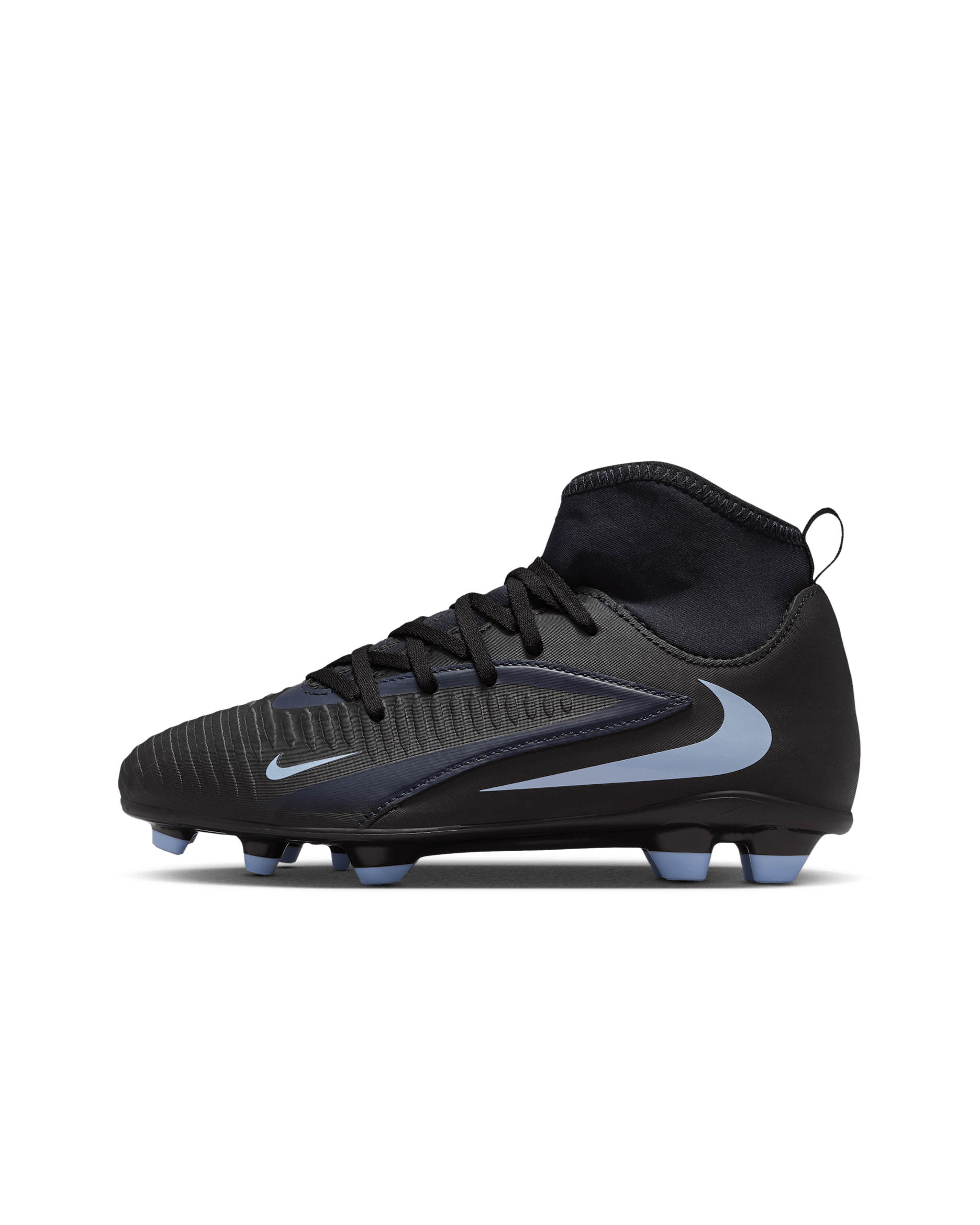 Nike Jr. Phantom 6 High Club Older Kids' Multi-Ground Football Boot - Black/Black