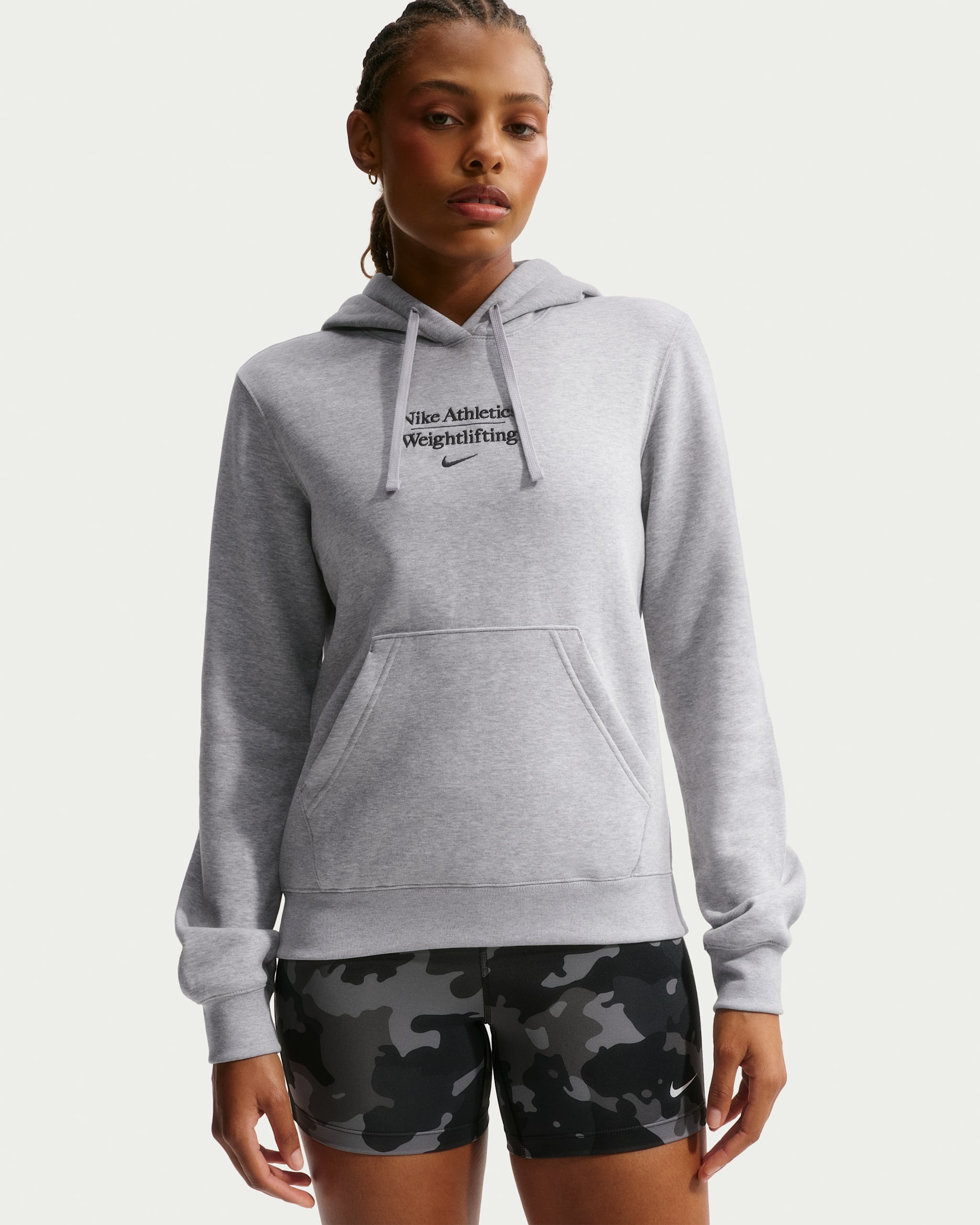Nike Women's Weightlifting Pullover Hoodie - Dark Grey Heather