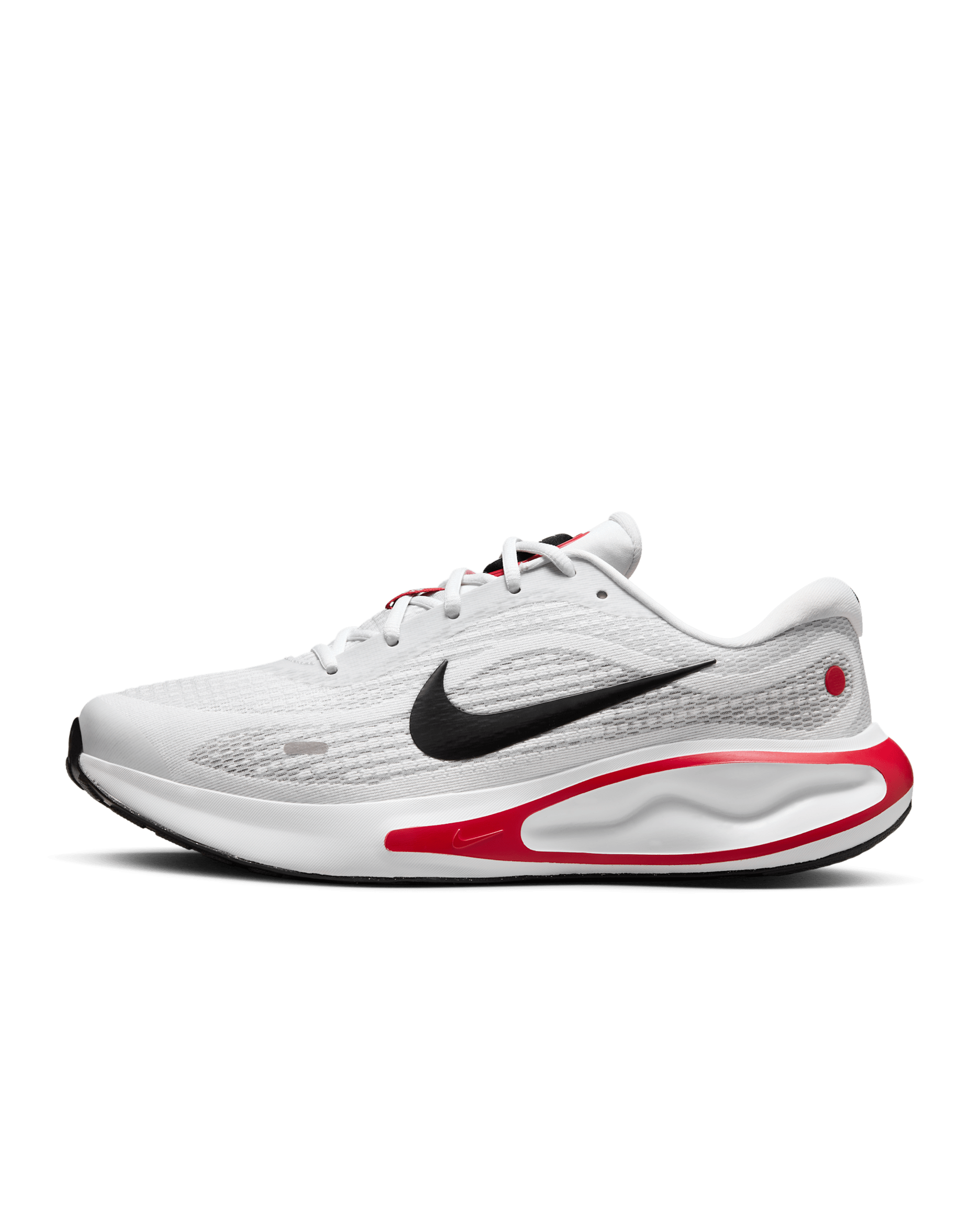 Nike Journey Run Men's Road Running Shoes - White/Fire Red/Cement Grey/Black