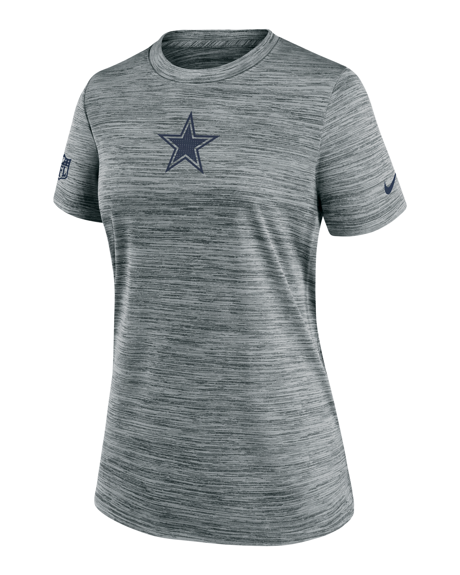 Playera Nike Dri-FIT para mujer de la NFL de los Dallas Cowboys Sideline Team Issue Velocity - Gris jaspeado