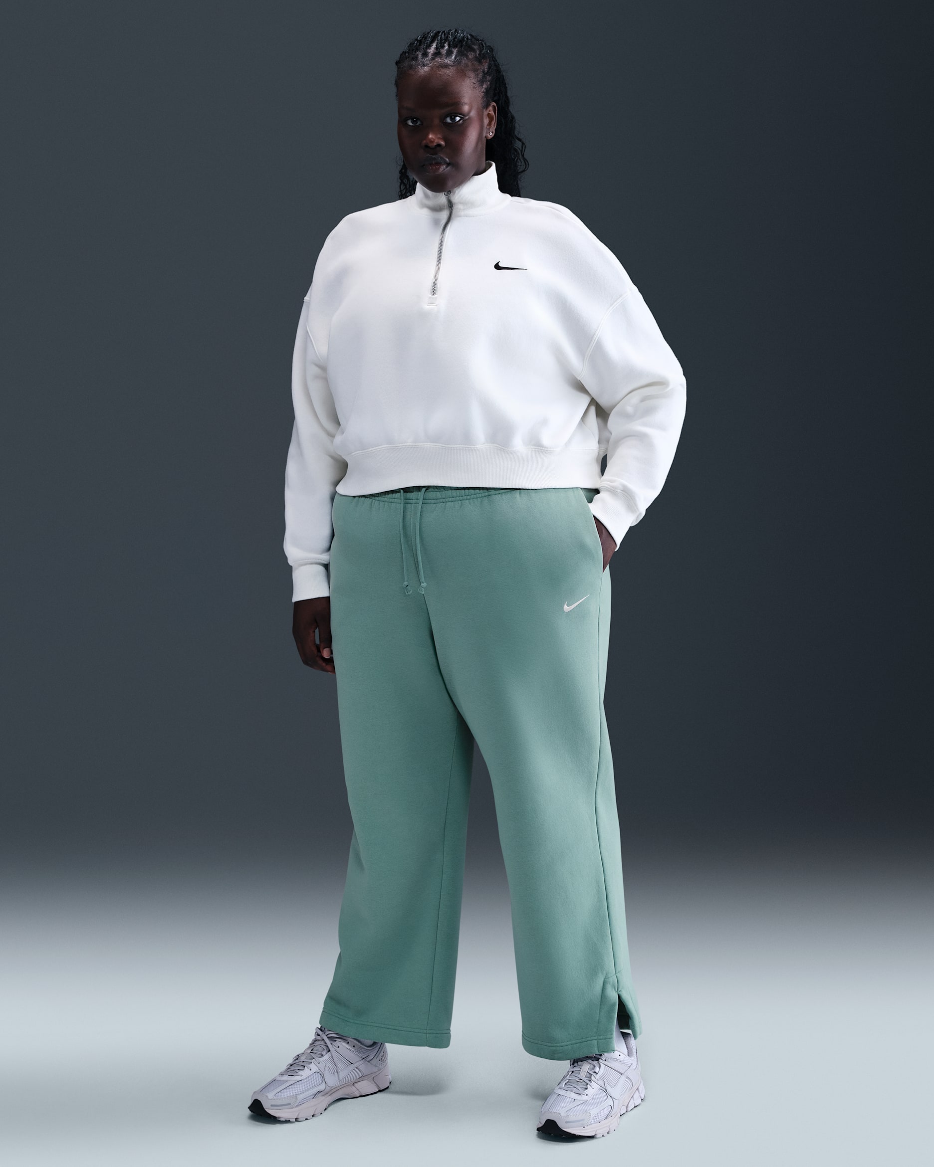 Pantalon taille haute Nike Sportswear Phoenix Fleece pour femme (grande taille) - Cannon/Sail