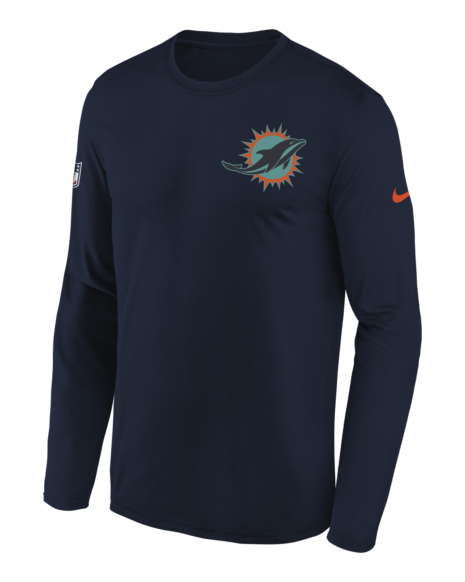 Miami Dolphins Rivalry Sideline Legend Big Kids' Nike Dri-FIT NFL Long-Sleeve T-Shirt - Navy