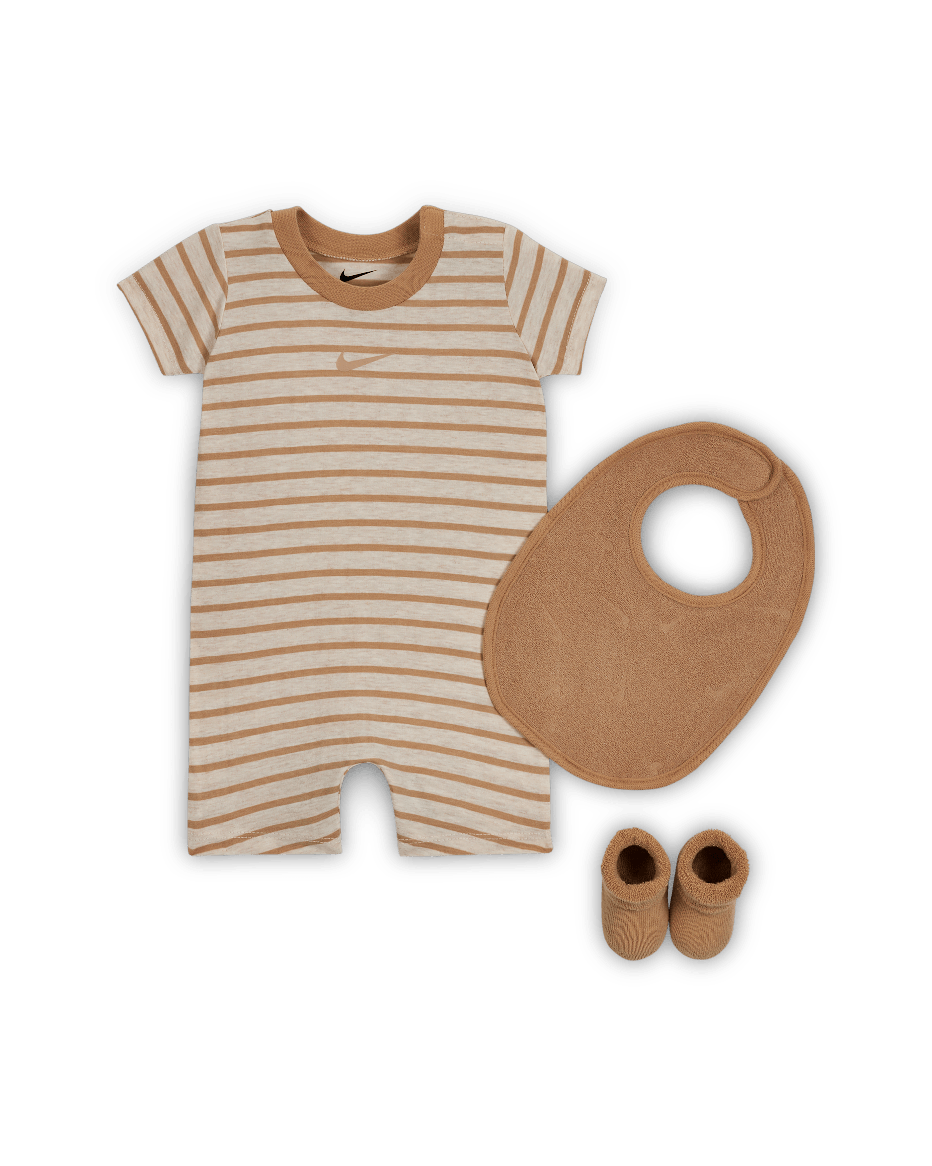 Nike Baby 3-Piece Romper and Terry Set - Pale Ivory