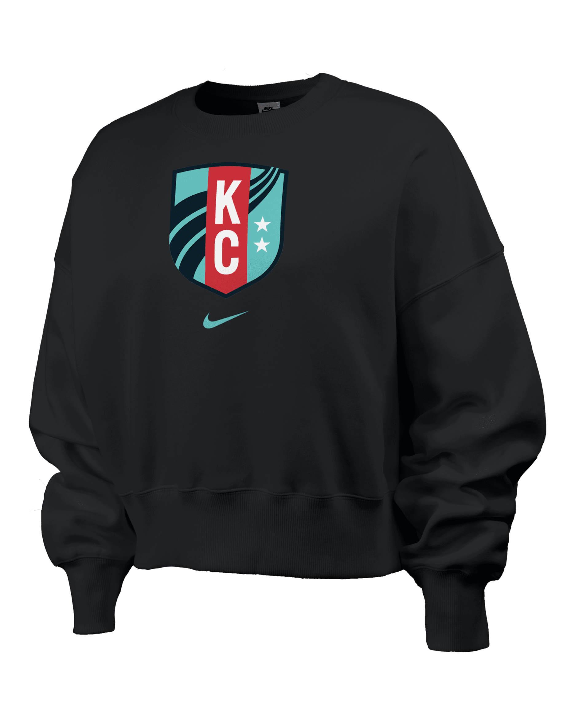 Sudadera de cuello redondo Nike de la NWSL para mujer Kansas City Current Phoenix Fleece - Negro