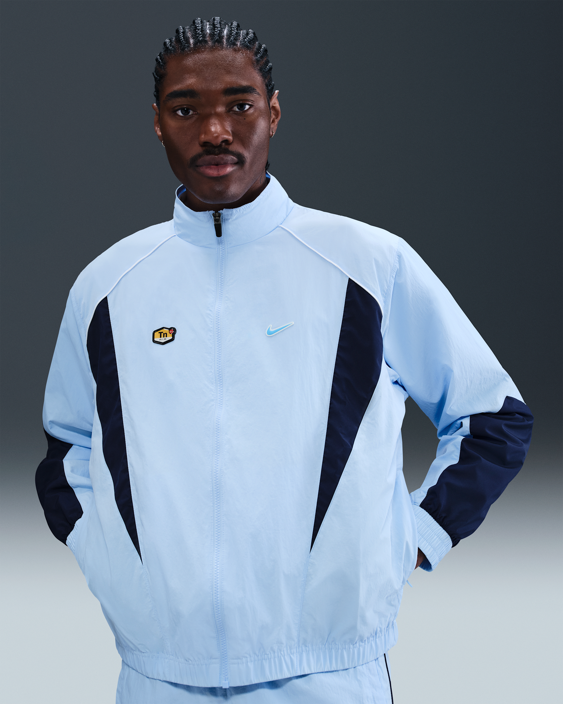 Nike Sportswear Men's Woven Track Jacket - Celestine Blue/Obsidian/Blue Chill