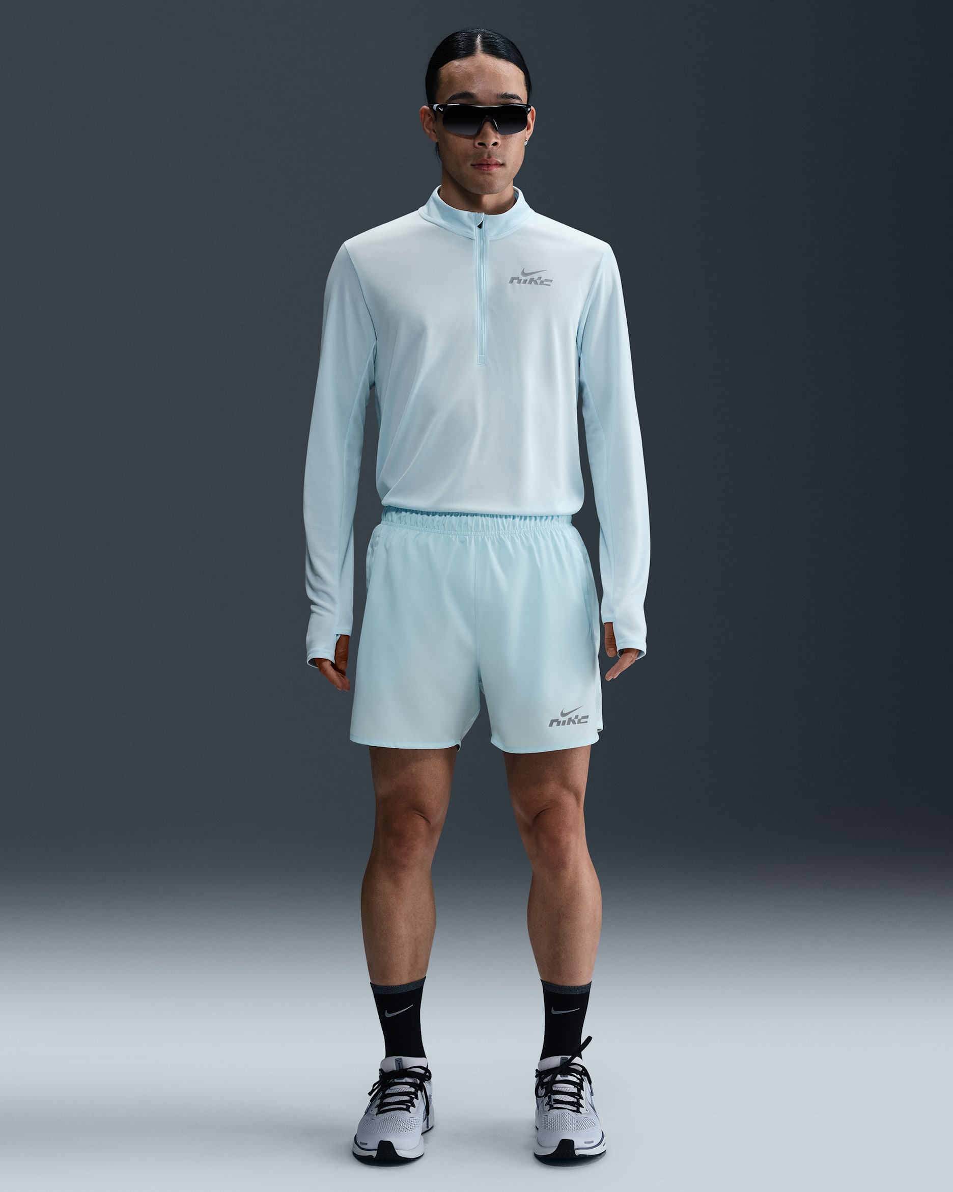 Nike Challenger Flash Men's Dri-FIT 12.5cm (approx.) Brief-Lined Running Shorts - Glacier Blue/Glacier Blue/Glacier Blue