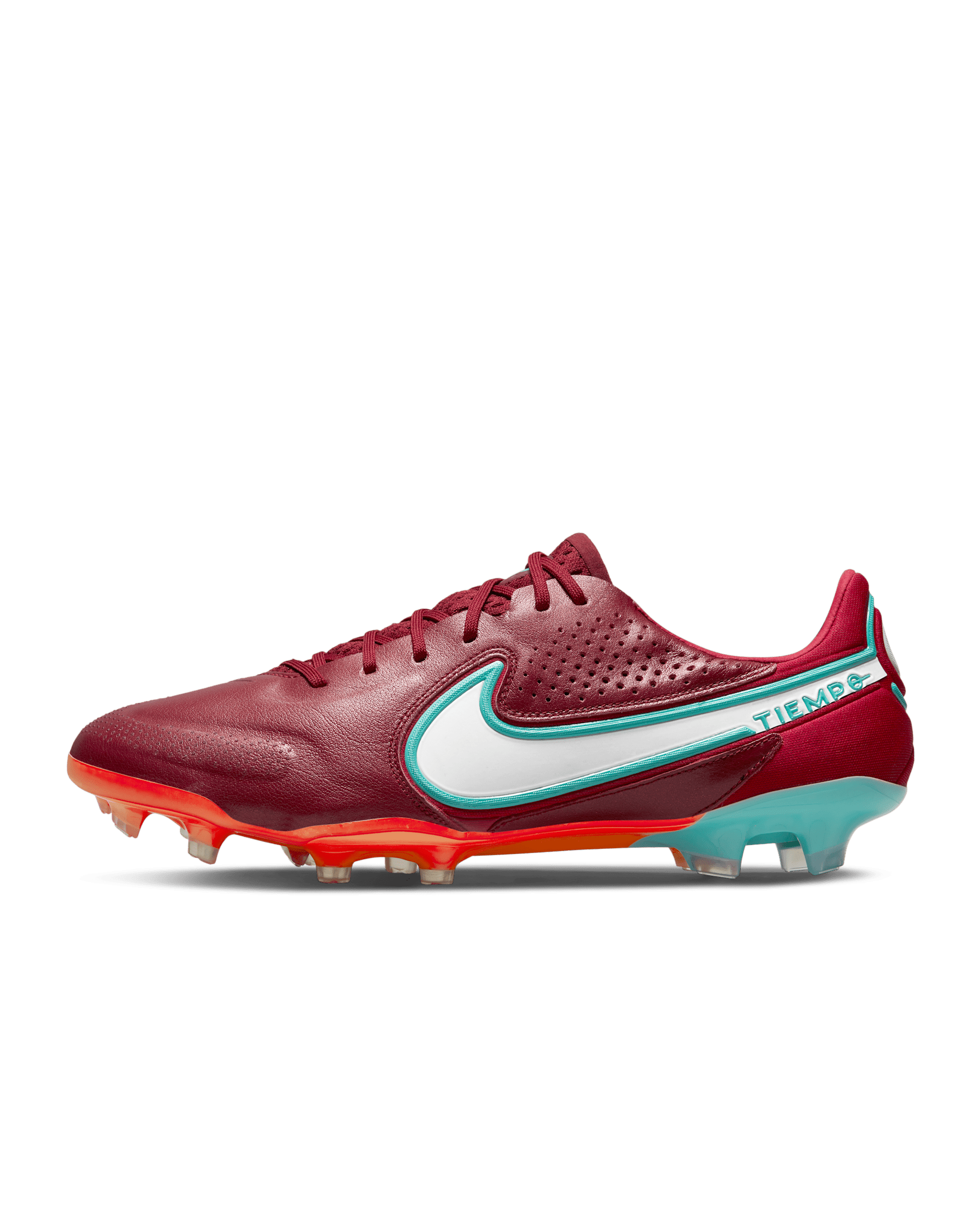 Chuteiras de futebol para terreno firme Nike Tiempo Legend 9 Elite FG - Vermelho Team/Mystic Hibiscus/Carmesim Bright/Branco