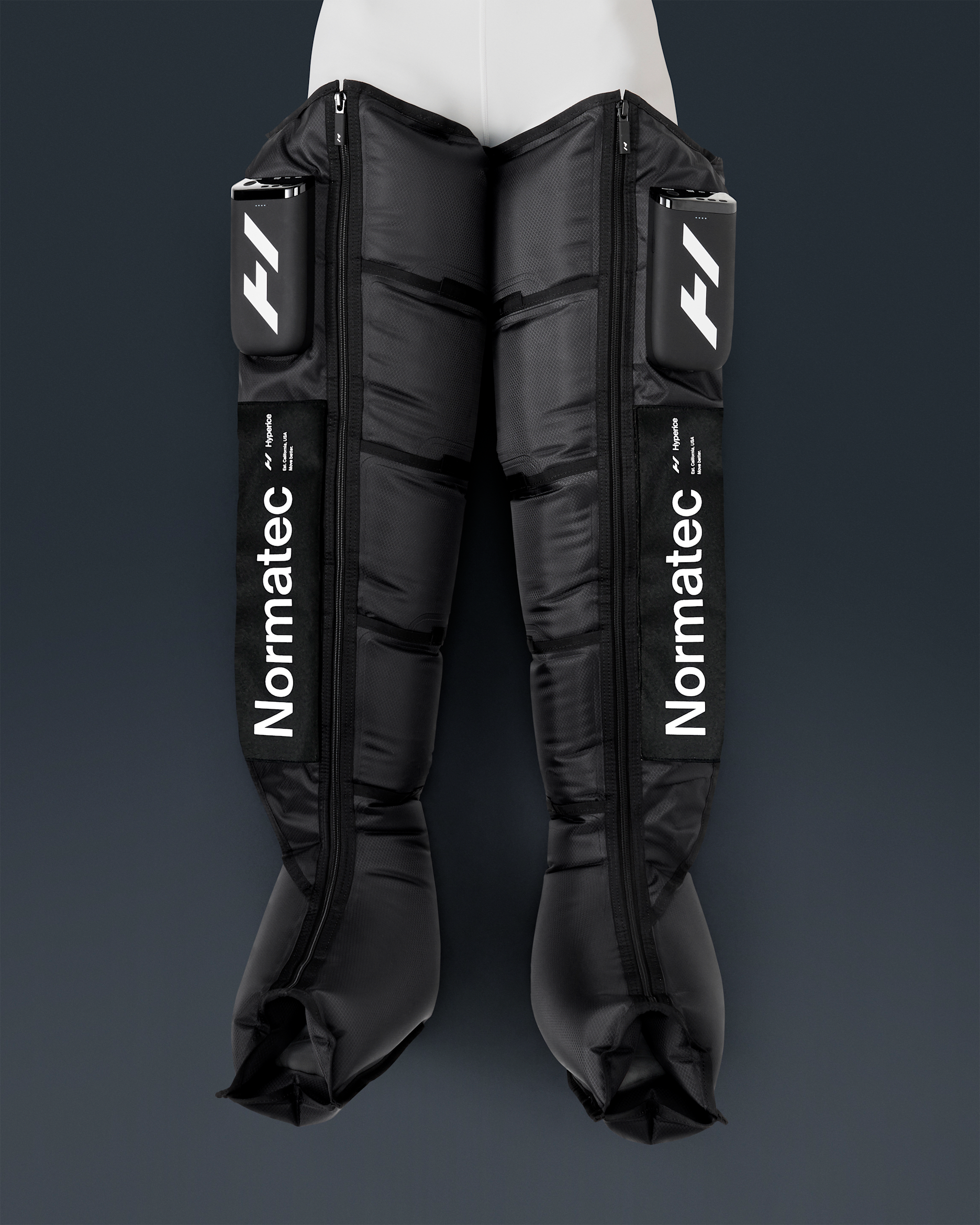 Botas de compresión dinámica de aire Hyperice Normatec Elite - Negro/Blanco