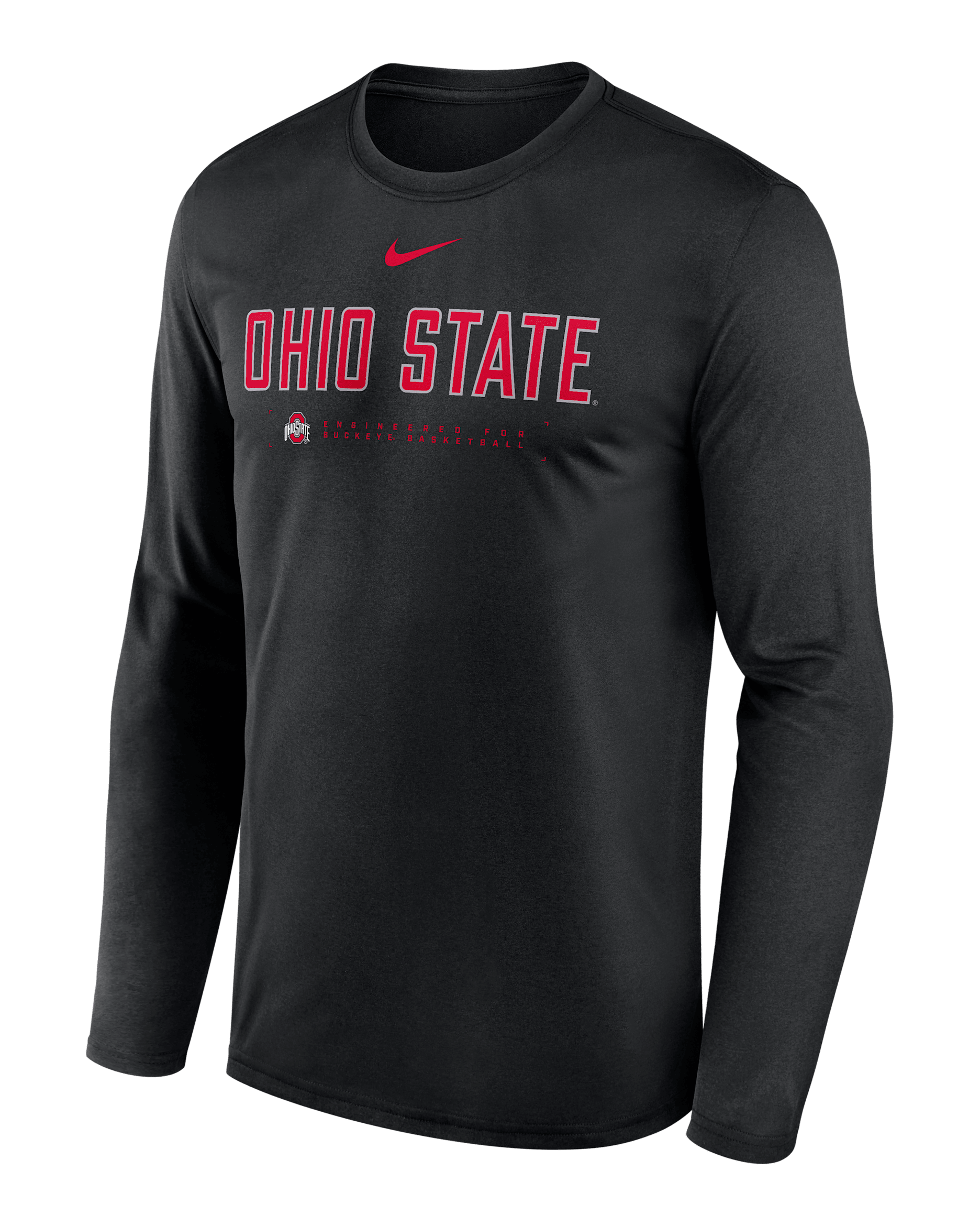 Ohio State Courtside Basketball Shootaround Legend Men's Nike Dri-FIT College Long-Sleeve T-Shirt - Black