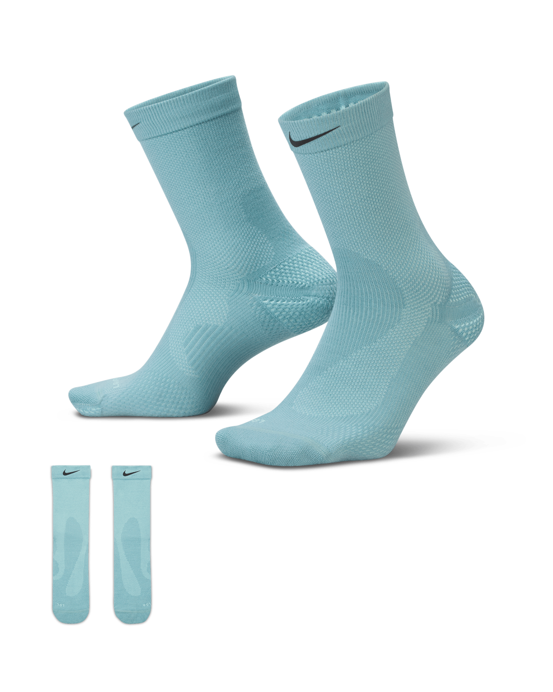 Nike Running Lightweight Wool Crew Socks (1 pair) - Cannon/Mint Foam/Bright Citron