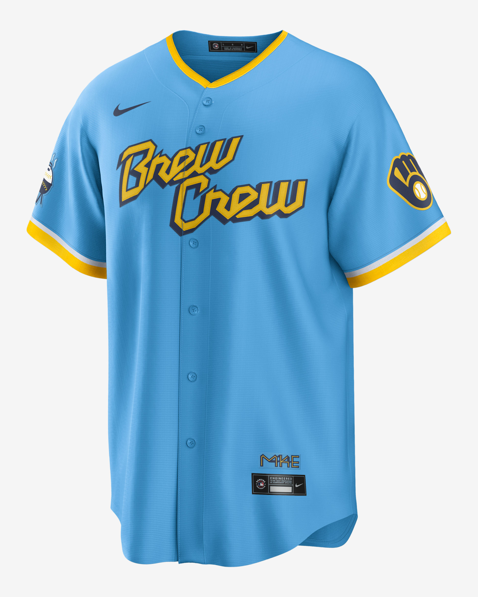 MLB Milwaukee Brewers City Connect Men's Replica Baseball Jersey - Powder Blue