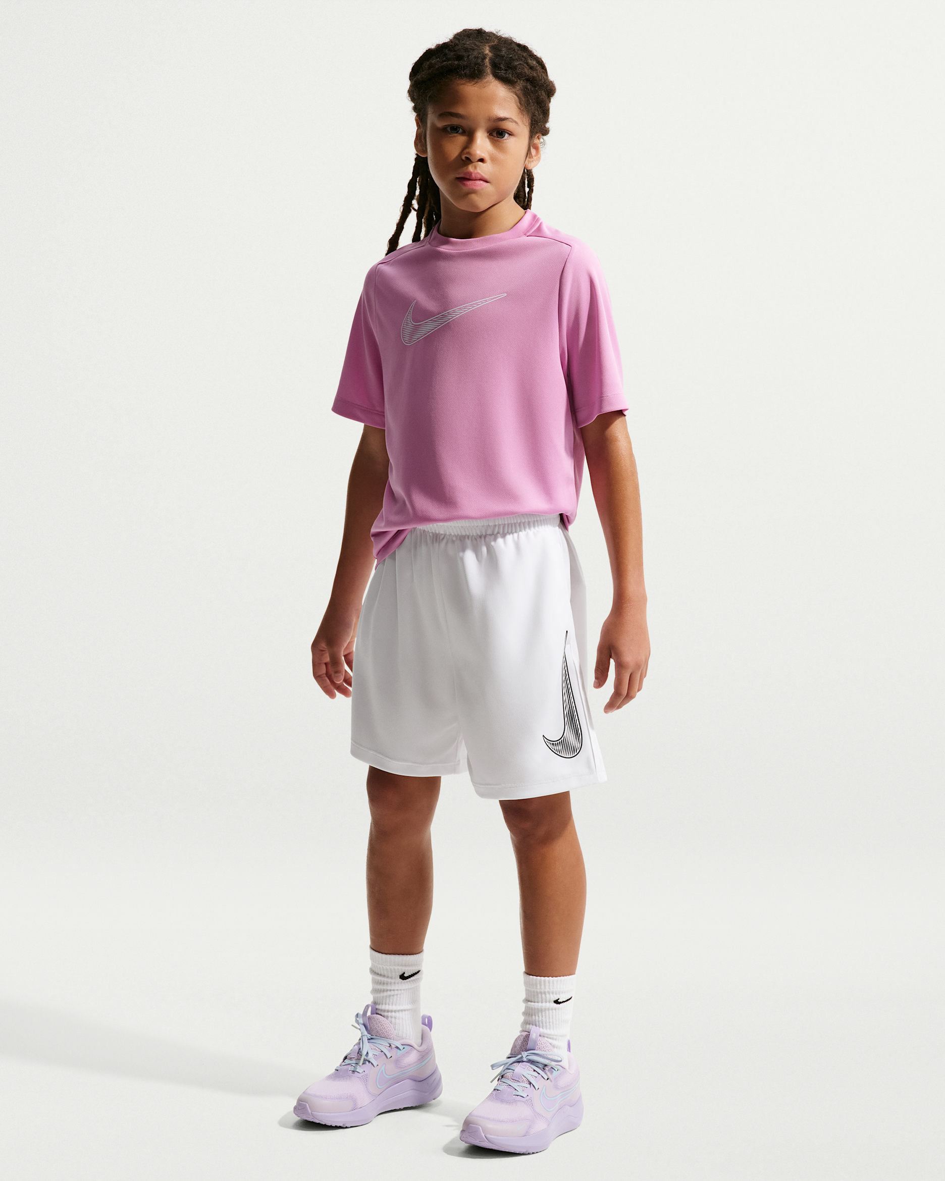 Nike Multi Big Kids' (Boys') Dri-FIT Training Shorts - White/Black