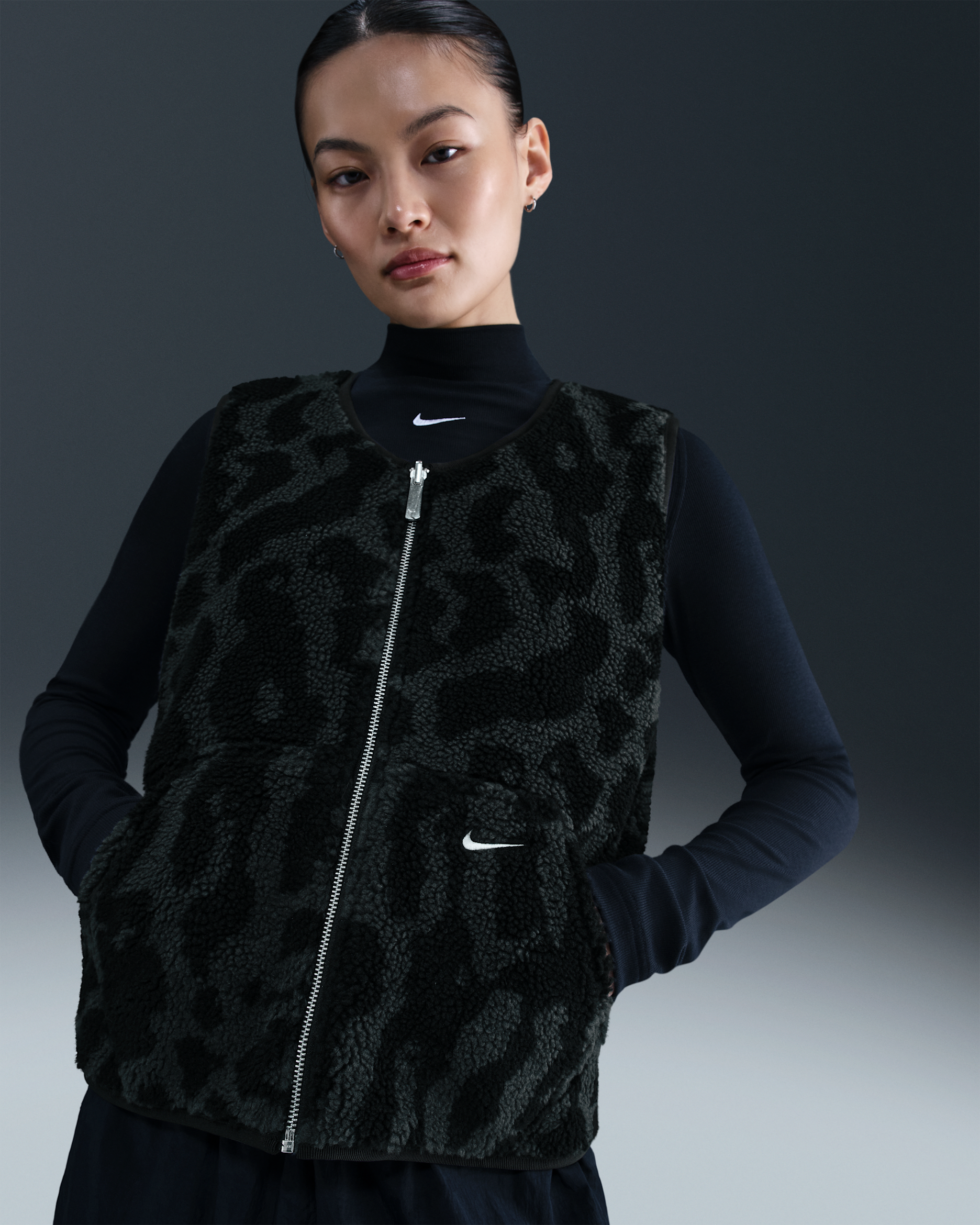 ナイキ スポーツウェア ウィメンズ ハイパイル フリース ベスト - ブラック/ブラック