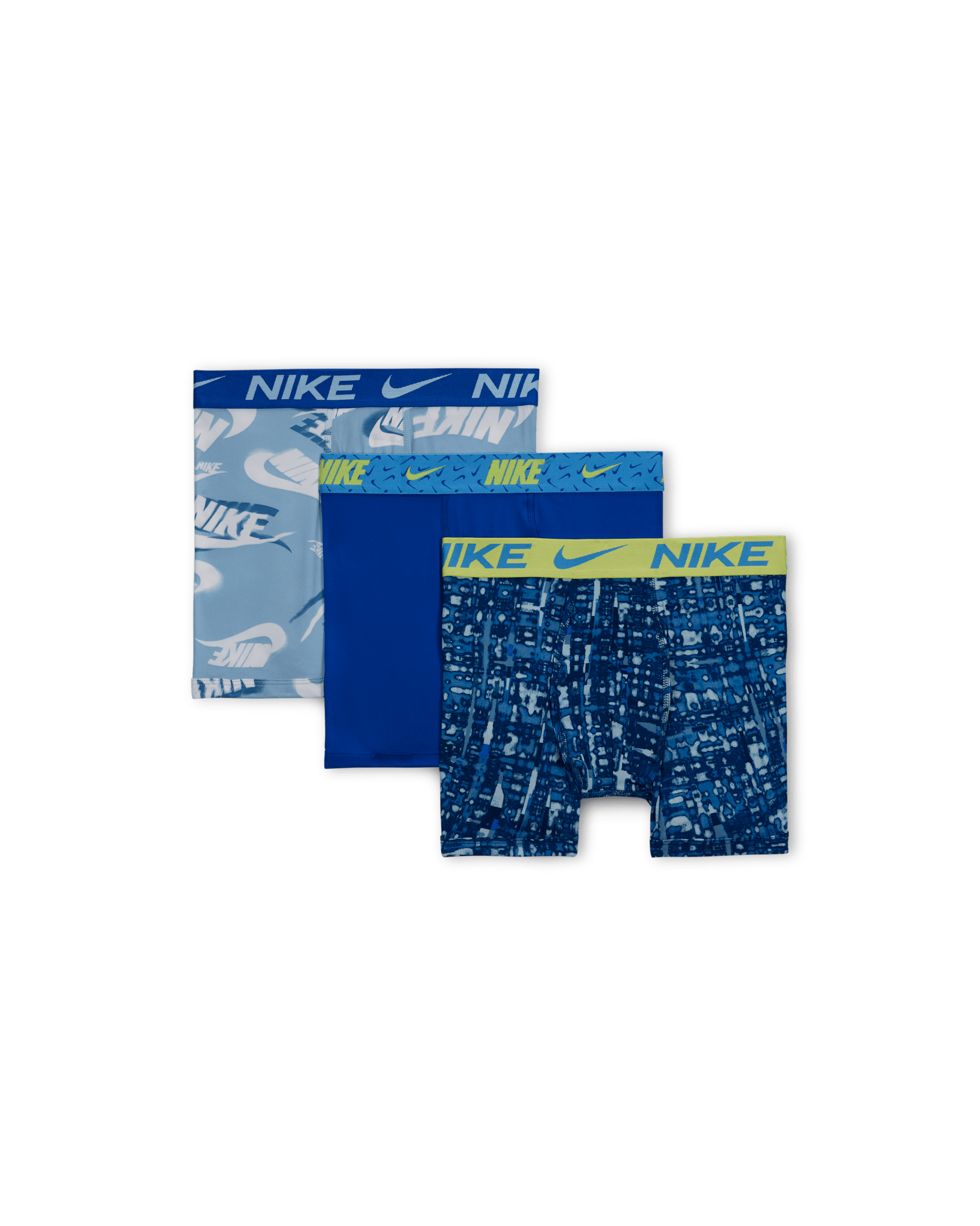 Nike Dri-FIT Micro Print Big Kids' Boxer Briefs (3 Pairs) - Game Royal