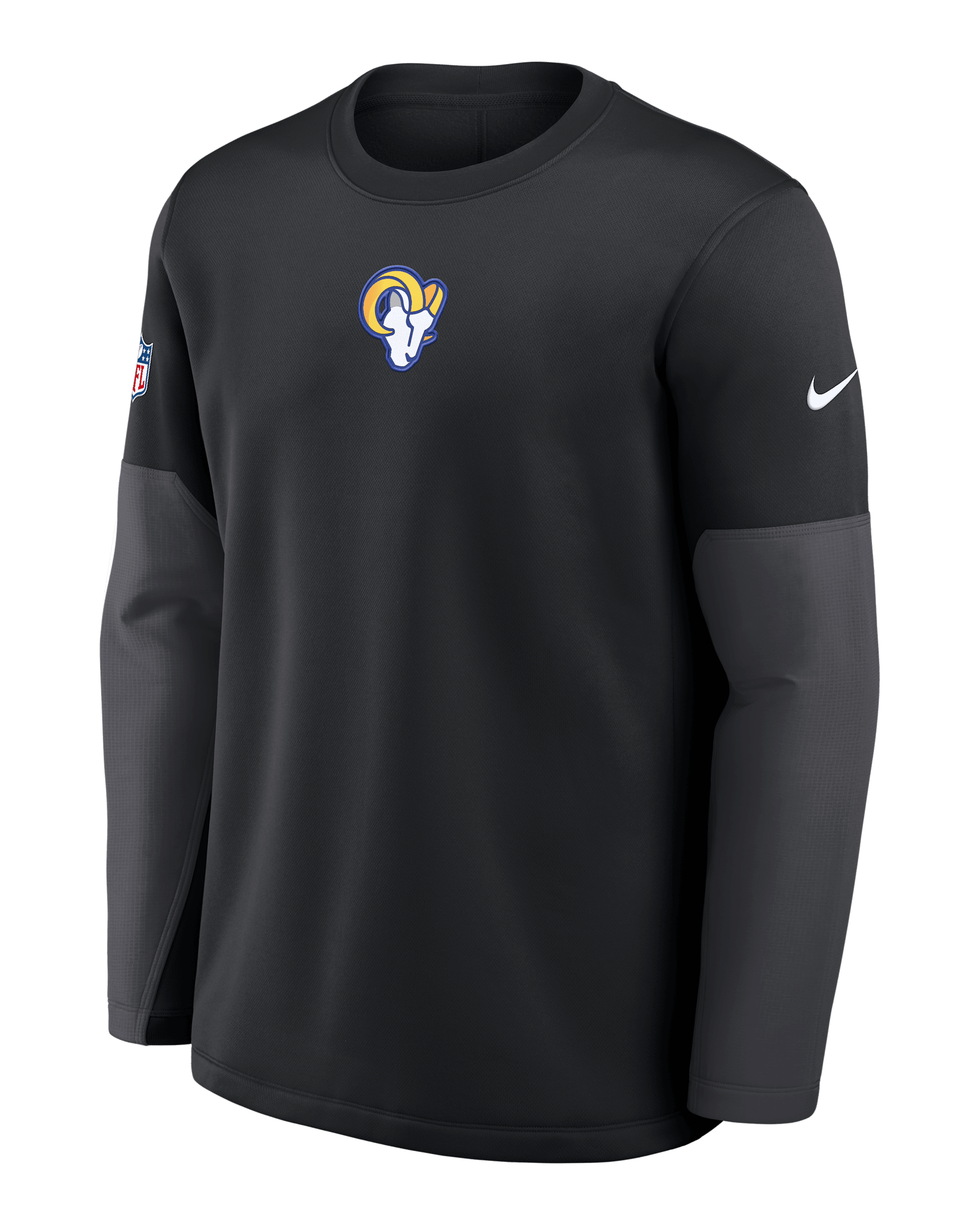 Los Angeles Rams Scripted To Win Sideline Coach Men's Nike Therma-FIT NFL Long-Sleeve T-Shirt - Black
