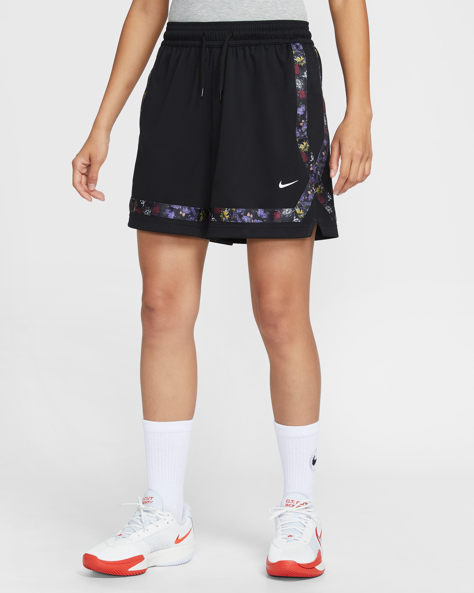 나이키 크로스오버 여성 드라이 핏 농구 쇼츠 - 블랙/화이트