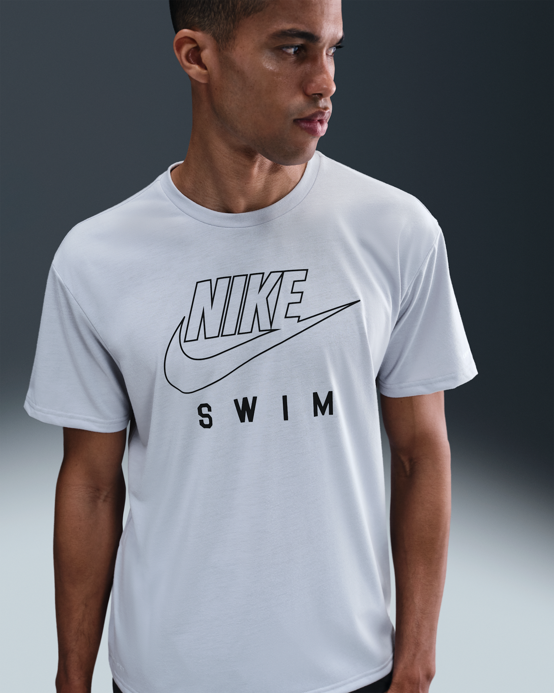 Nike Swim Swoosh Hydroguard Men's Short-Sleeve Top - Wolf Grey