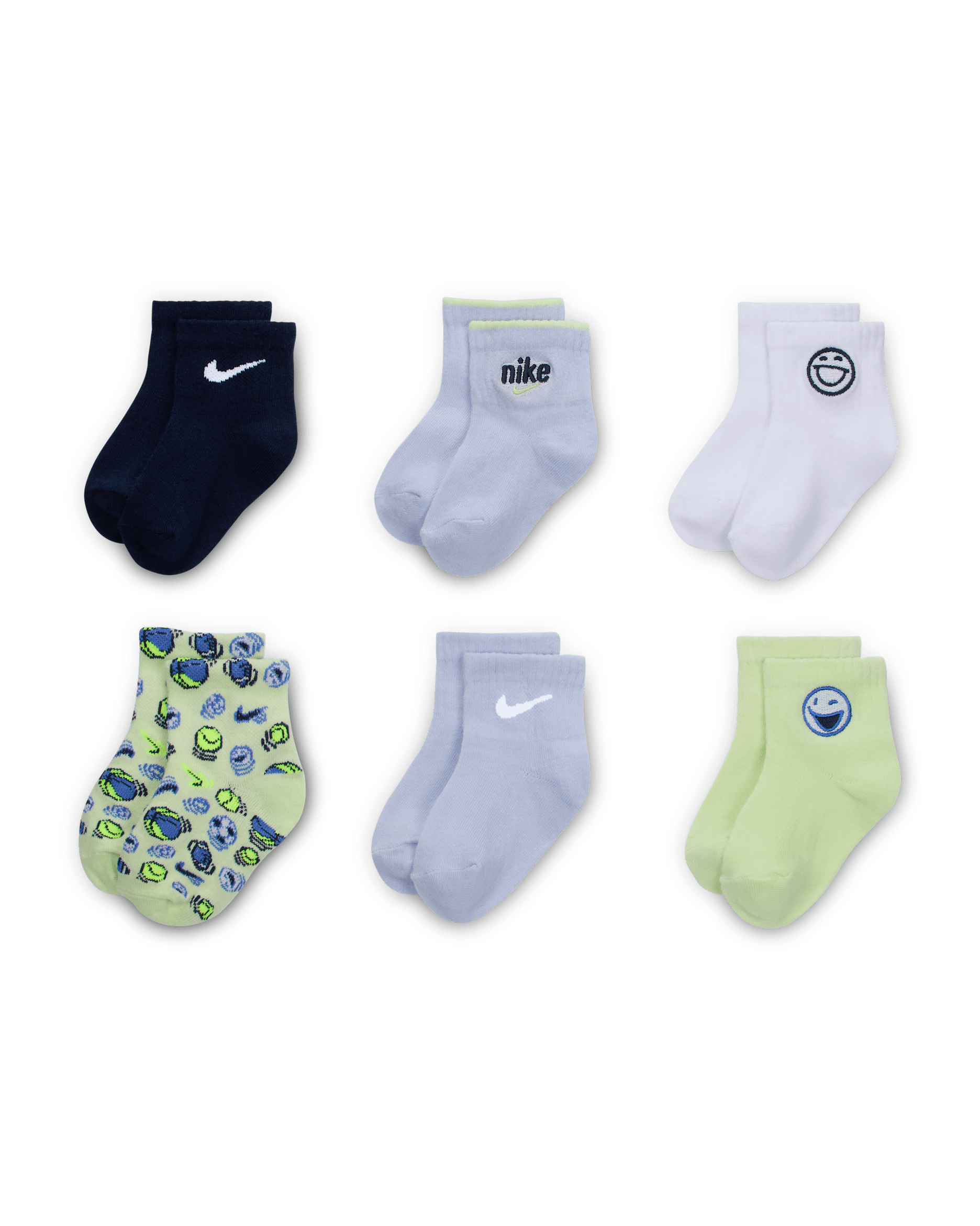 Nike Play For All Baby (0-9M) Infant Socks (6 Pairs) - Ghost