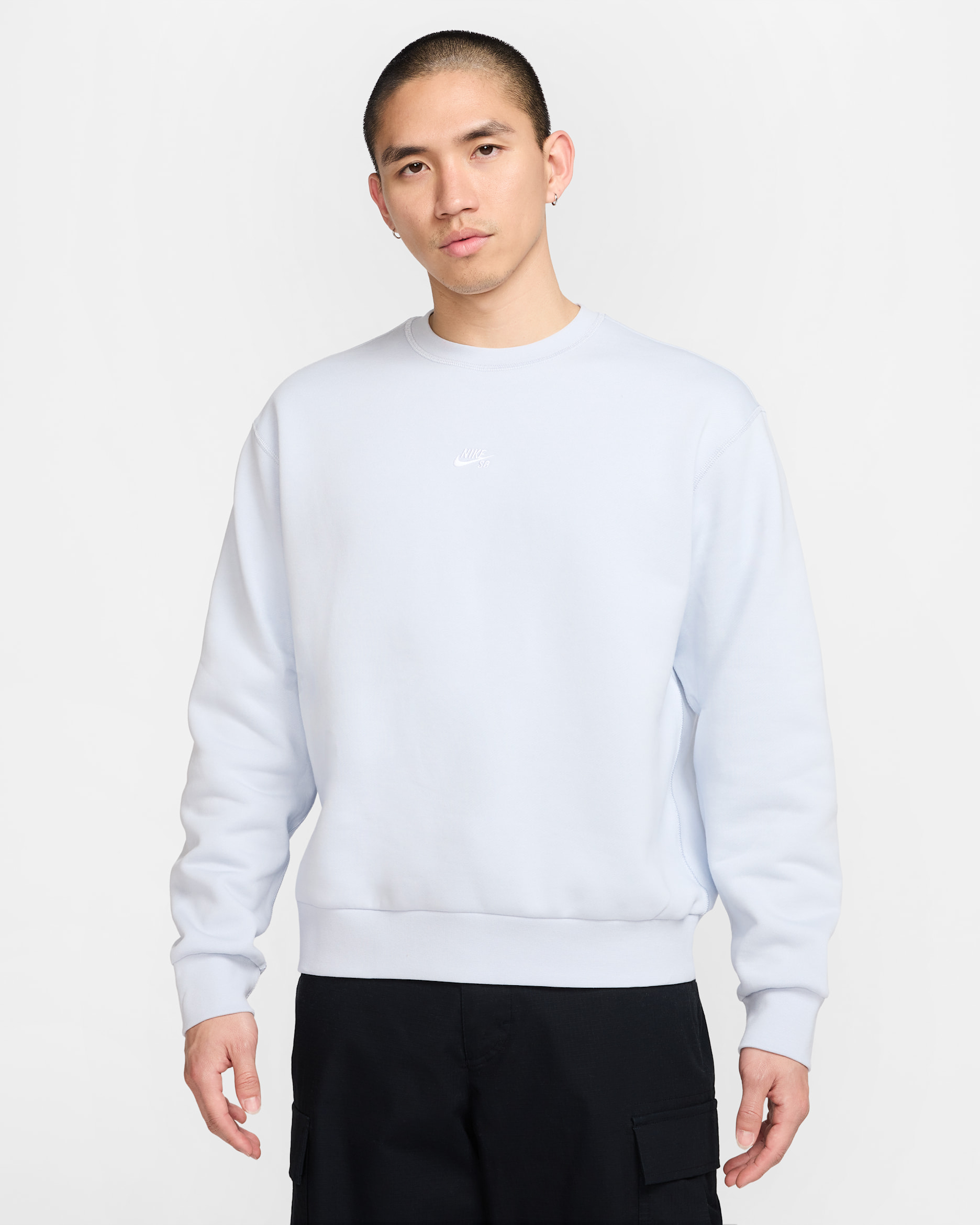 ナイキ SB フリース スケートボードクルー - フットボールグレー/ホワイト