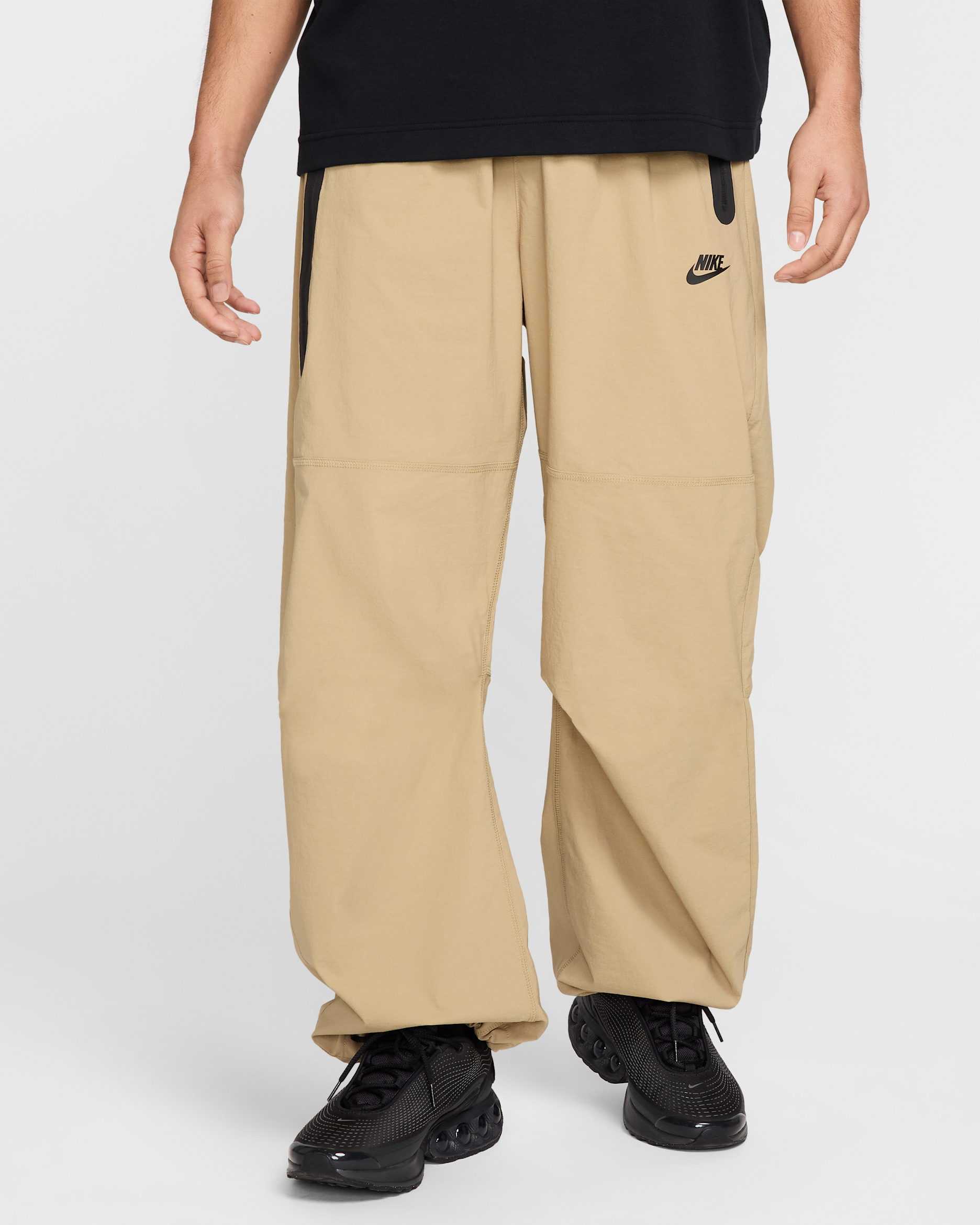 Nike Tech Men's Woven Oversized Pants - Parachute Beige/Parachute Beige/Black
