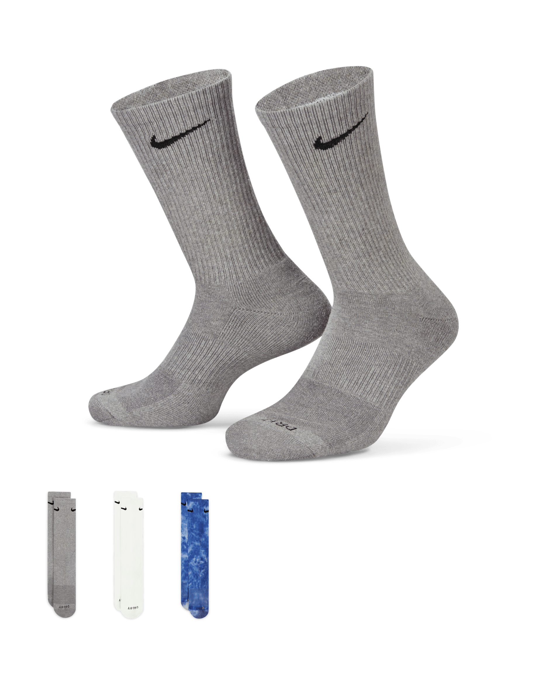 Nike Everyday Plus Cushioned Crew Socks (3 Pairs) - Multi-Colour