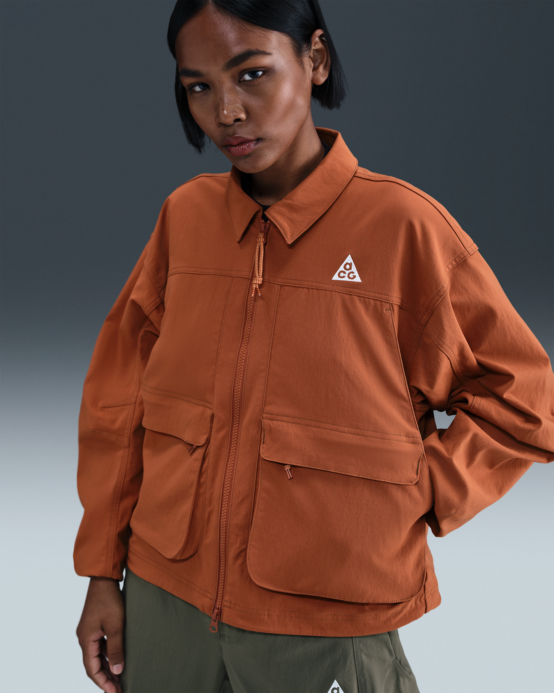 Nike ACG "Smith Summit" Women's UV-Resistant Jacket - Dark Russet/Mosswood Brown/Marrakesh/Summit White