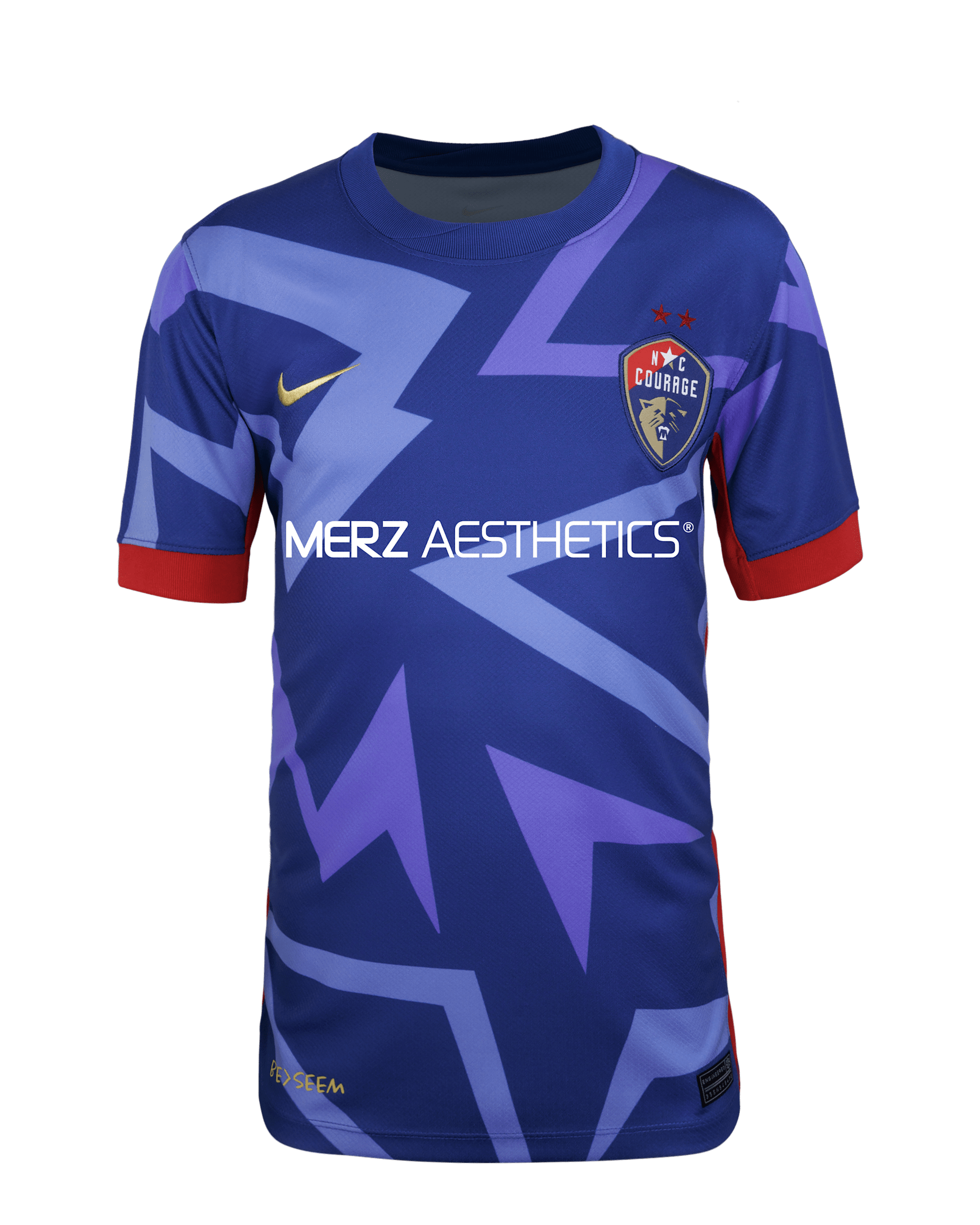 Jersey Nike Dri-FIT de la NWSL Replica para niños talla grande North Carolina Courage 2025 Stadium Home - Azul gimnasio/Carmín