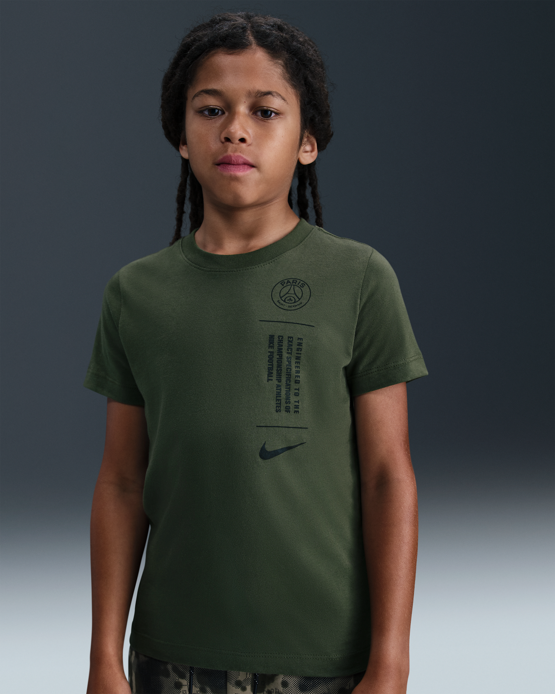 Paris Saint-Germain Older Kids' Nike Football T-shirt - Cargo Khaki