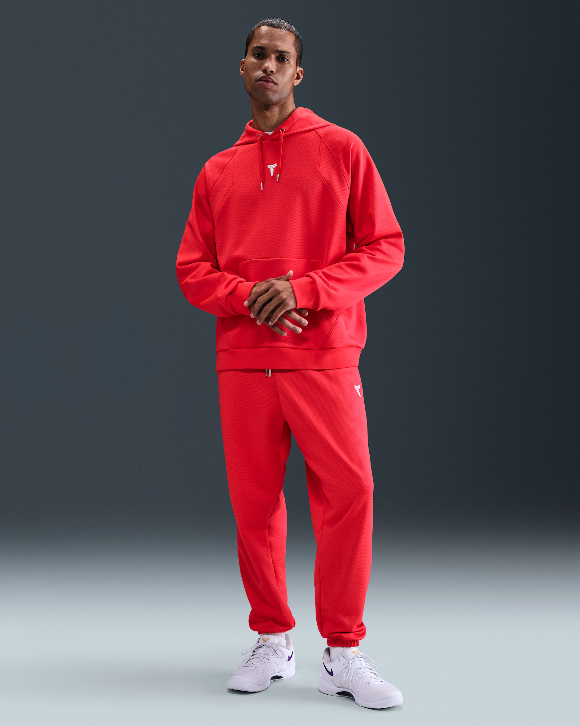 Pants de básquetbol Therma-FIT Kobe - Carmesí claro/Blanco
