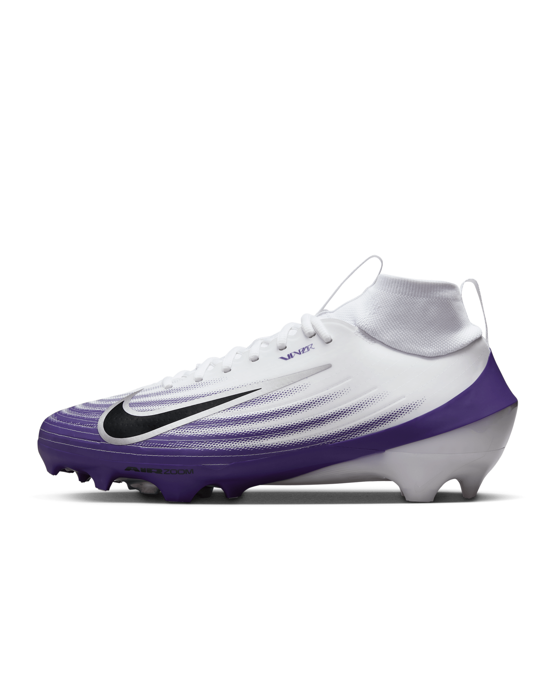 Nike Vapor Pro 1 Football Cleats - White/Court Purple/Metallic Silver/Black