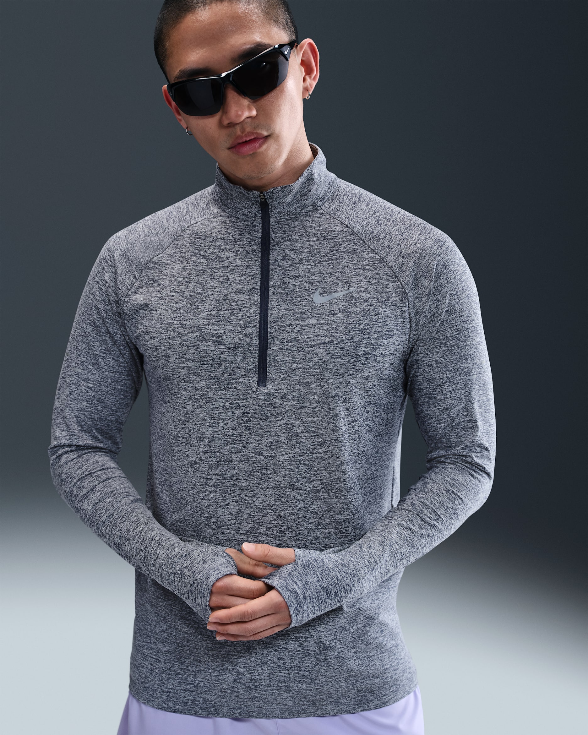 Nike Stride Men's Dri-FIT 1/4-Zip Running Top - Thunder Blue/Heather