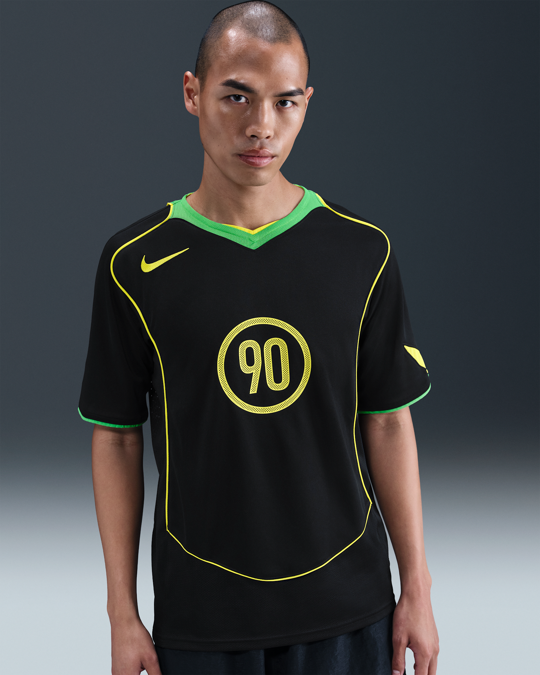 Nike Total 90 Men's Dri-FIT Football Shirt - Black/Green Spark/Opti Yellow/Opti Yellow