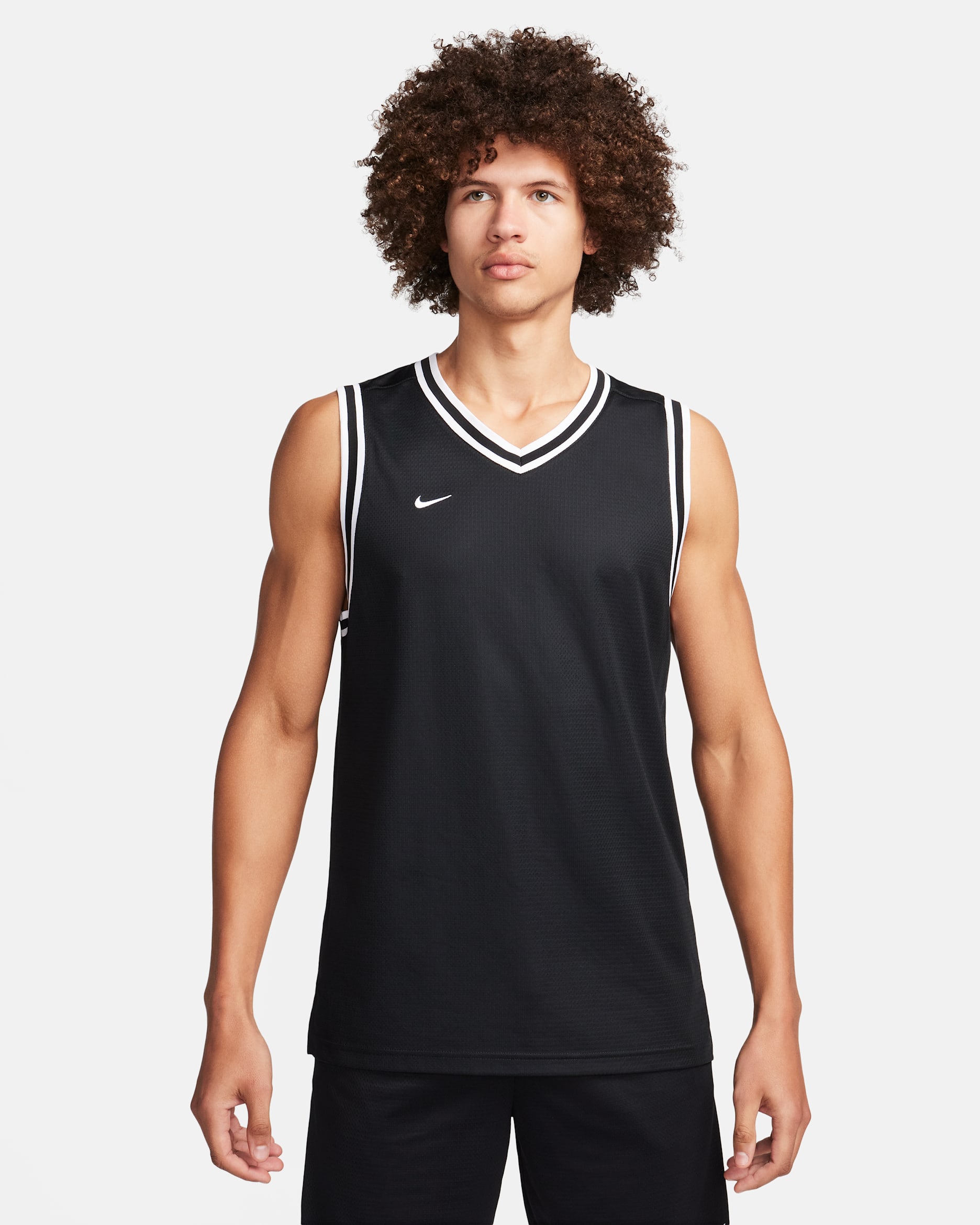Camisola de basquetebol Dri-FIT Nike DNA para homem - Preto/Branco