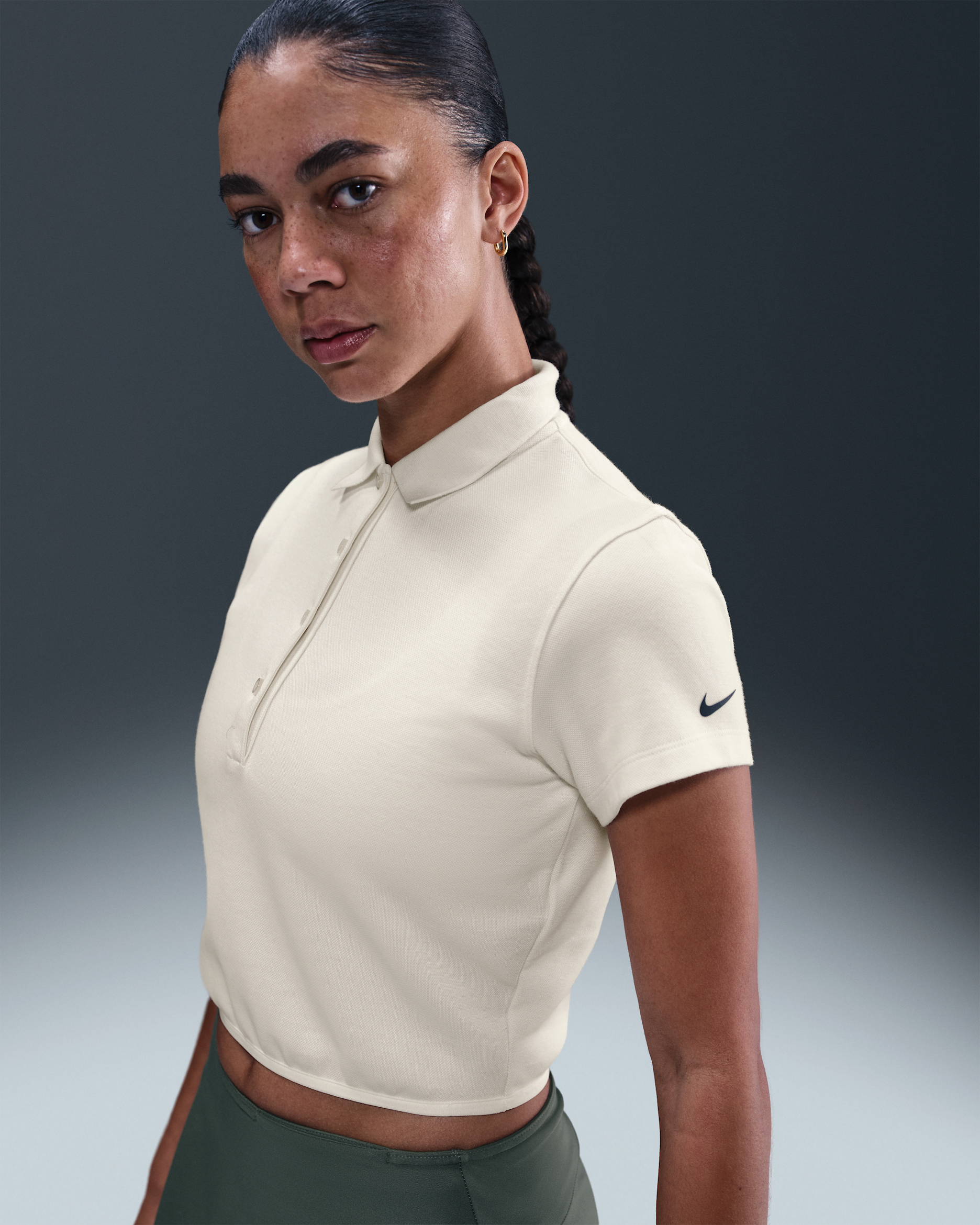 Nike Women's Short-Sleeve Golf Polo - Sail/Black