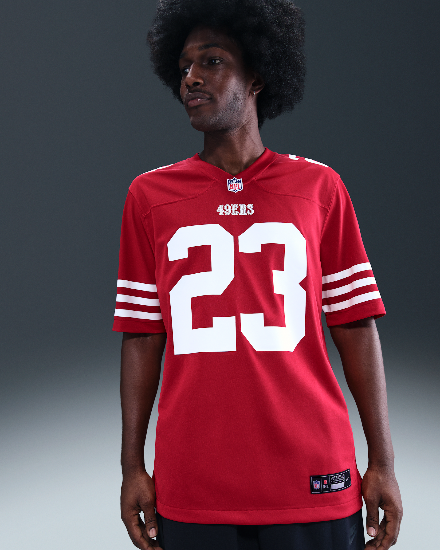 NFL San Francisco 49ers (Christian McCaffrey) Men's Game American Football Jersey - Gym Red