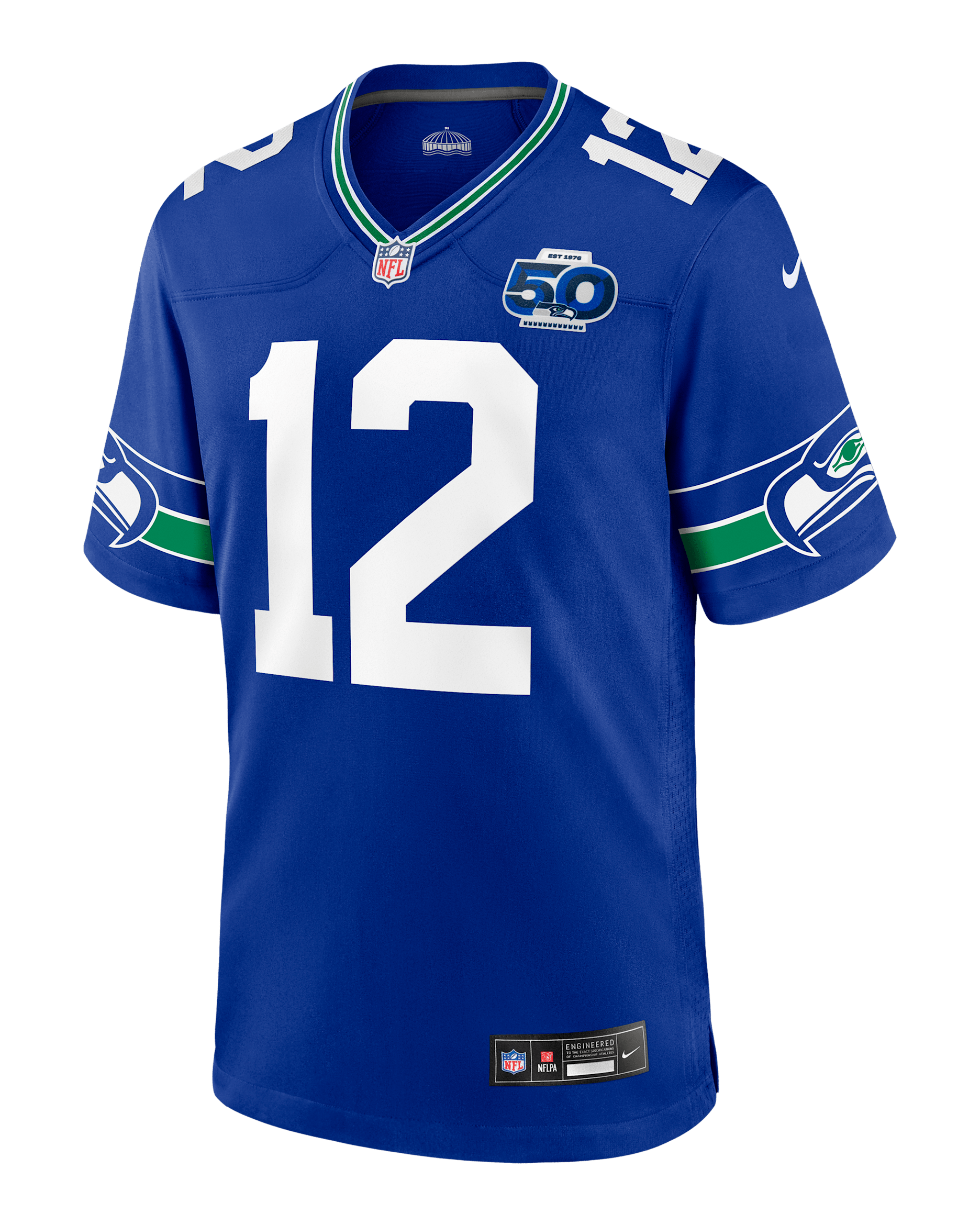 12s Seattle Seahawks 50th Anniversary Men's Nike NFL Game Jersey - Royal