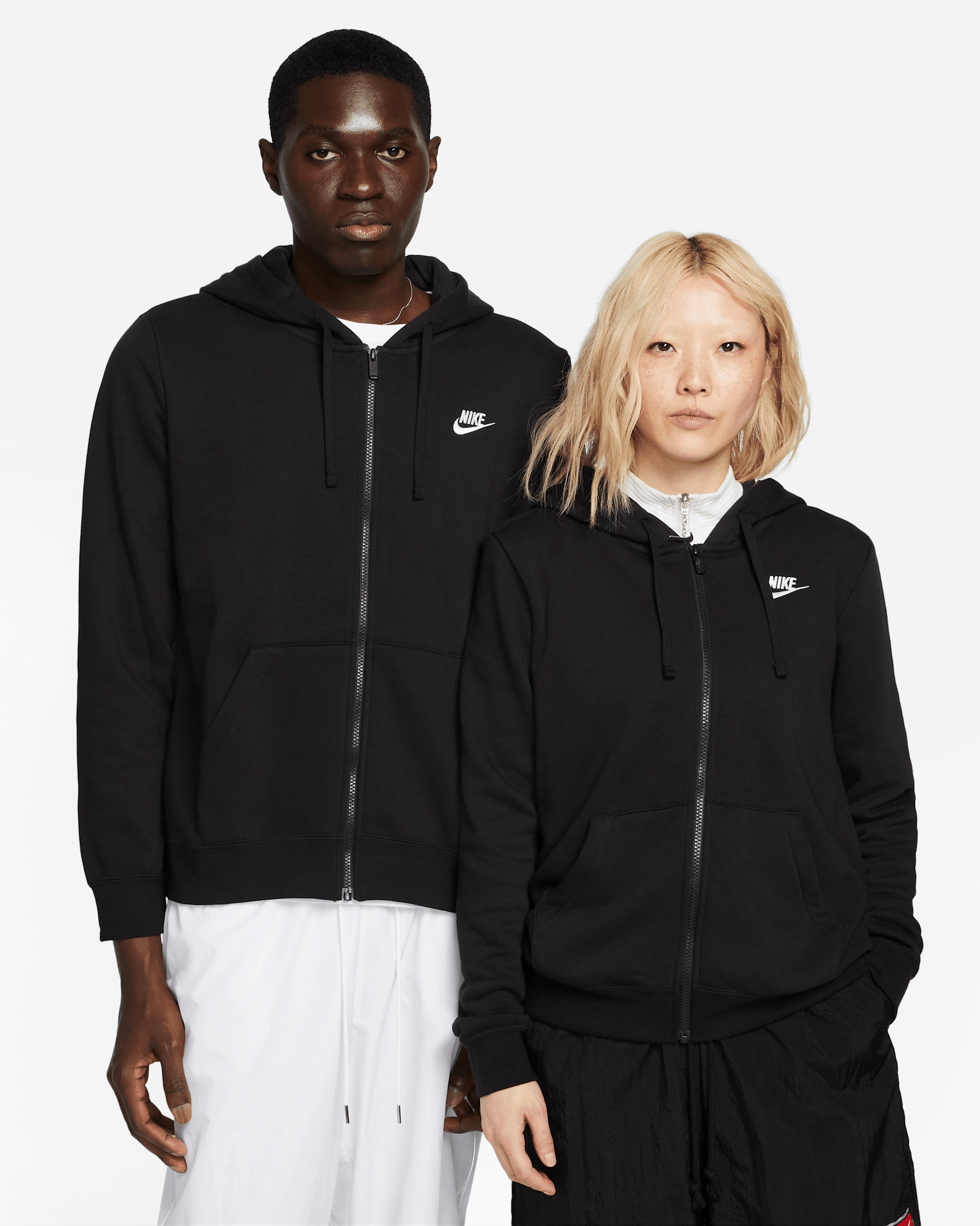 Nike Sportswear Club Fleece Women's Full-Zip Hoodie - Black/White