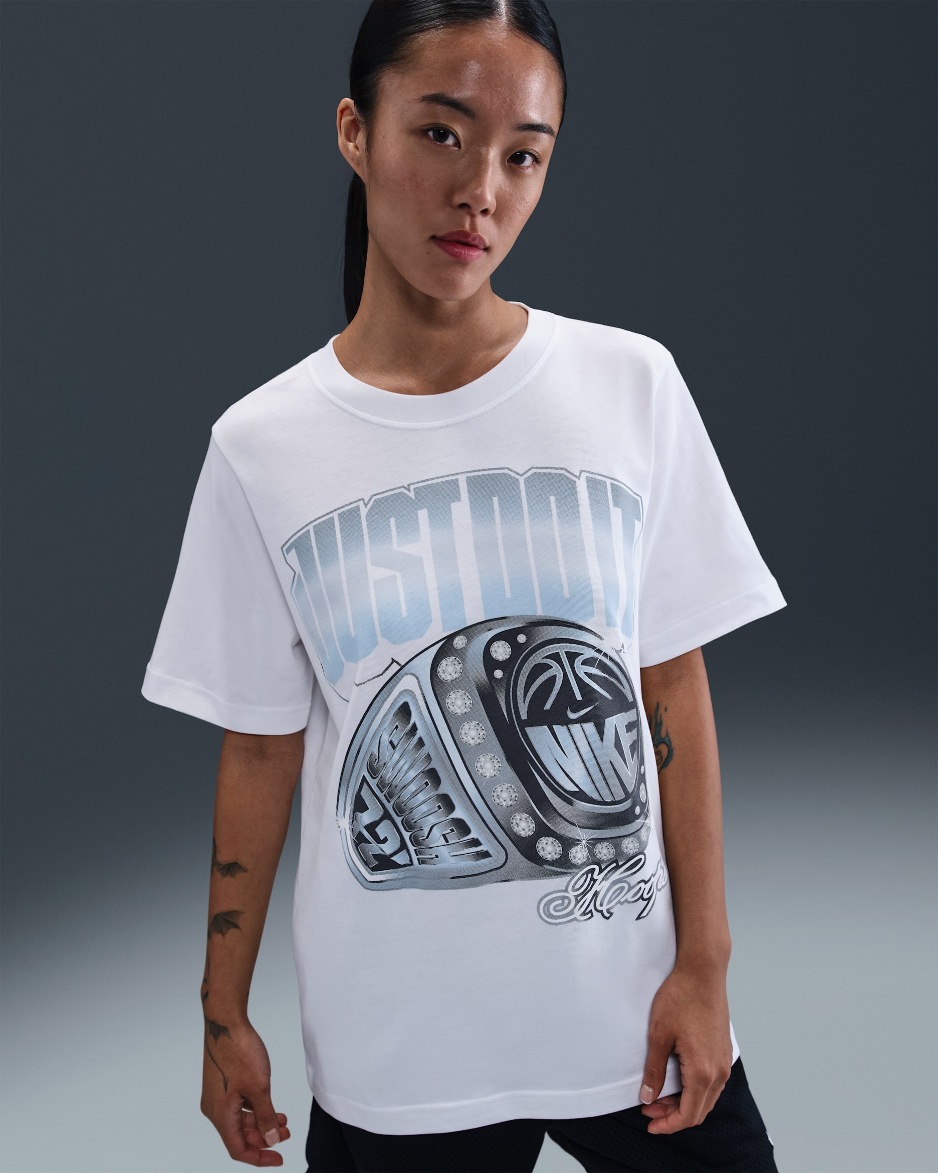 Nike Women's Loose Short-Sleeve Basketball T-Shirt - White