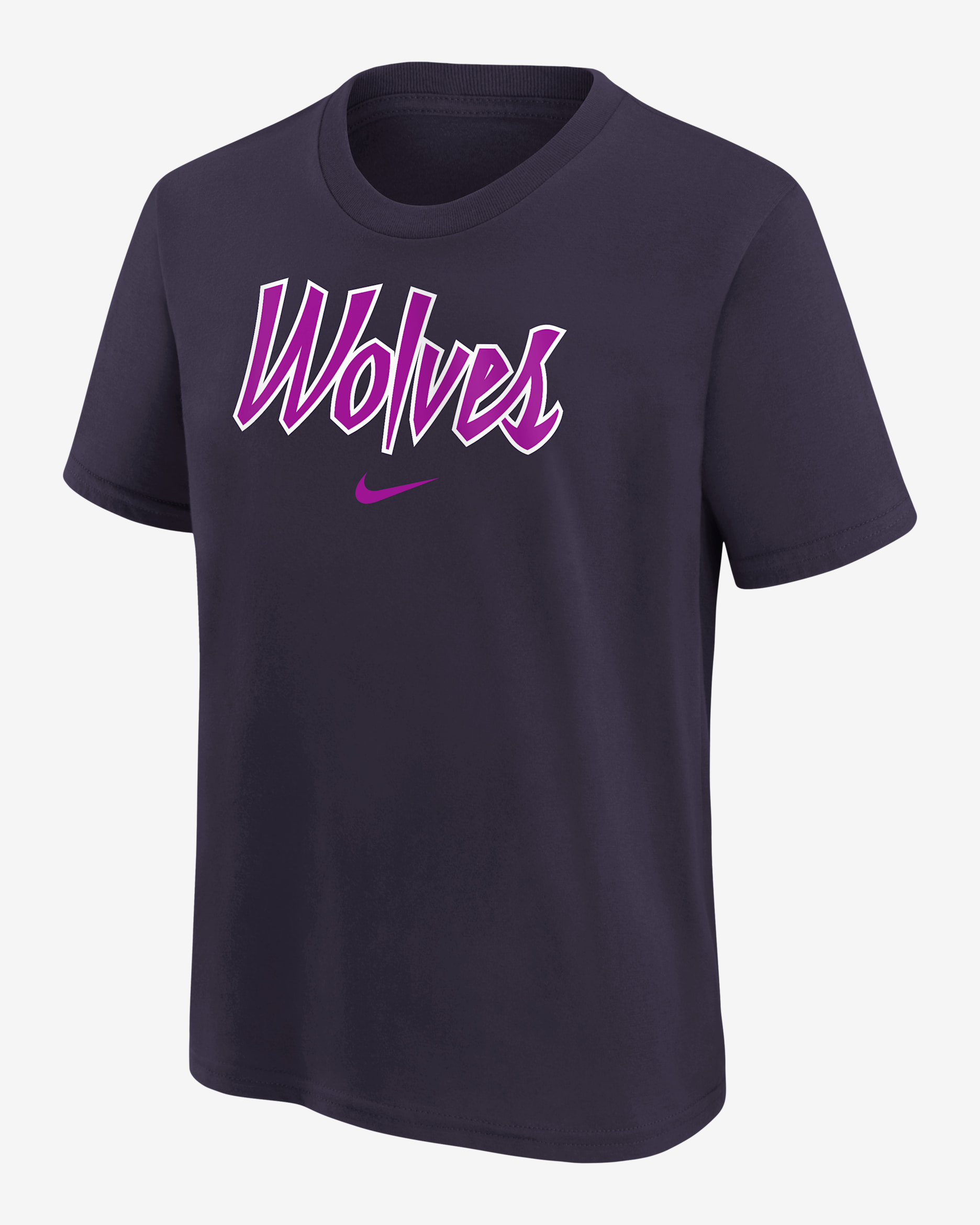 Playera de manga corta para niños talla grande Minnesota Timberwolves Essential City Edition - Morado