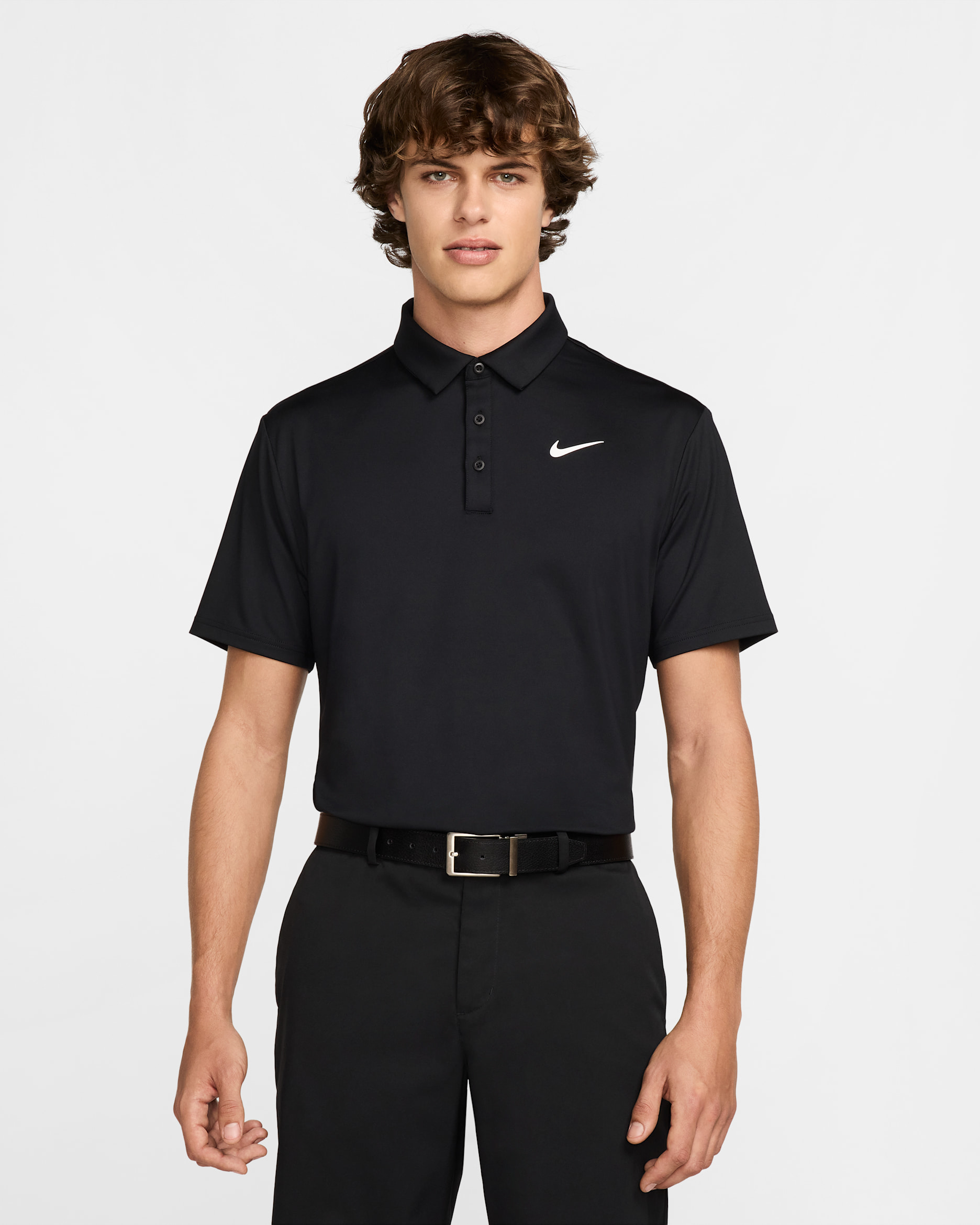 Nike Tour Men's Dri-FIT Solid Golf Polo - Black/White