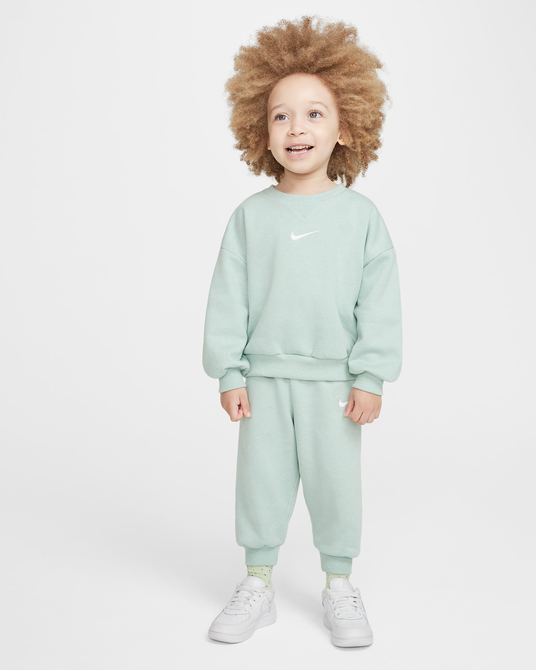 나이키 에센셜 베이비 투피스 플리스 크루 세트 - 마이카 그린