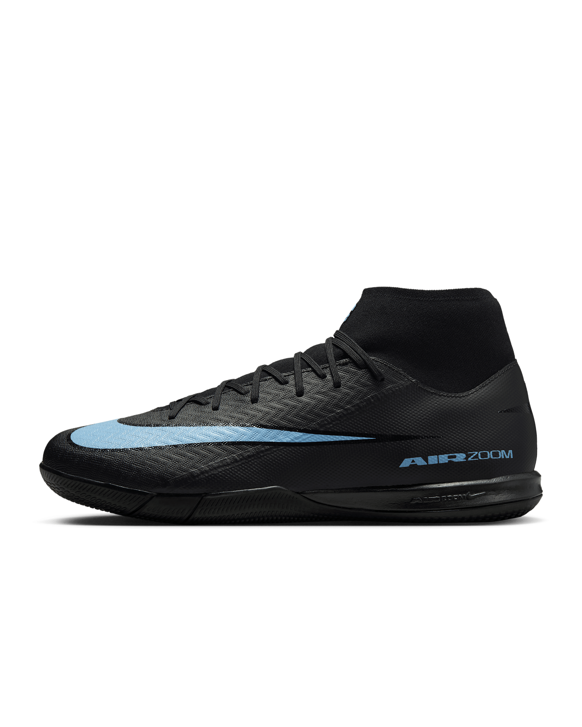 Tacos de fútbol IC de corte high Nike Mercurial Superfly 10 Academy - Negro/Azul hielo