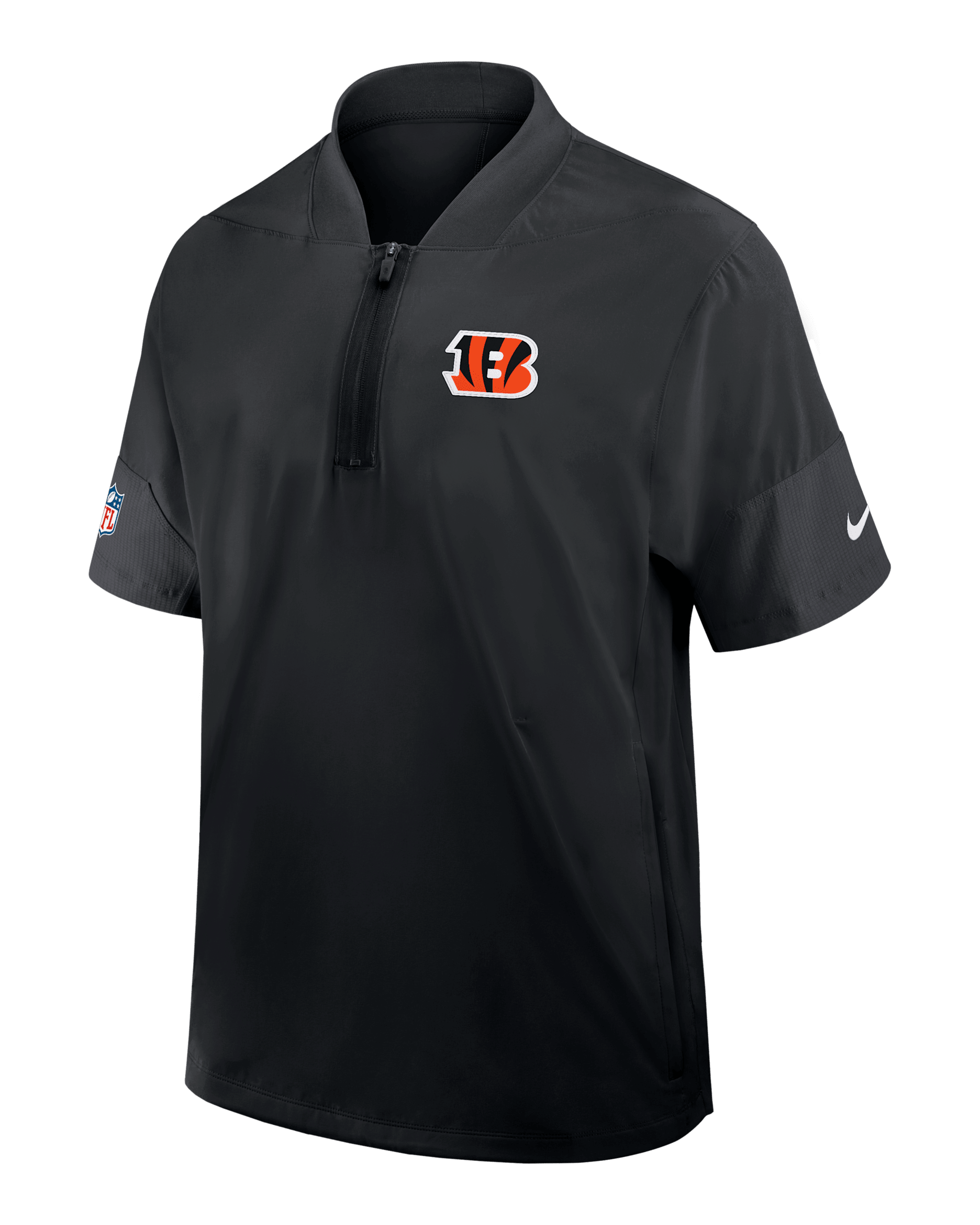 Cincinnati Bengals Sideline Coach Men's Nike NFL 1/2-Zip Short-Sleeve Jacket - Black