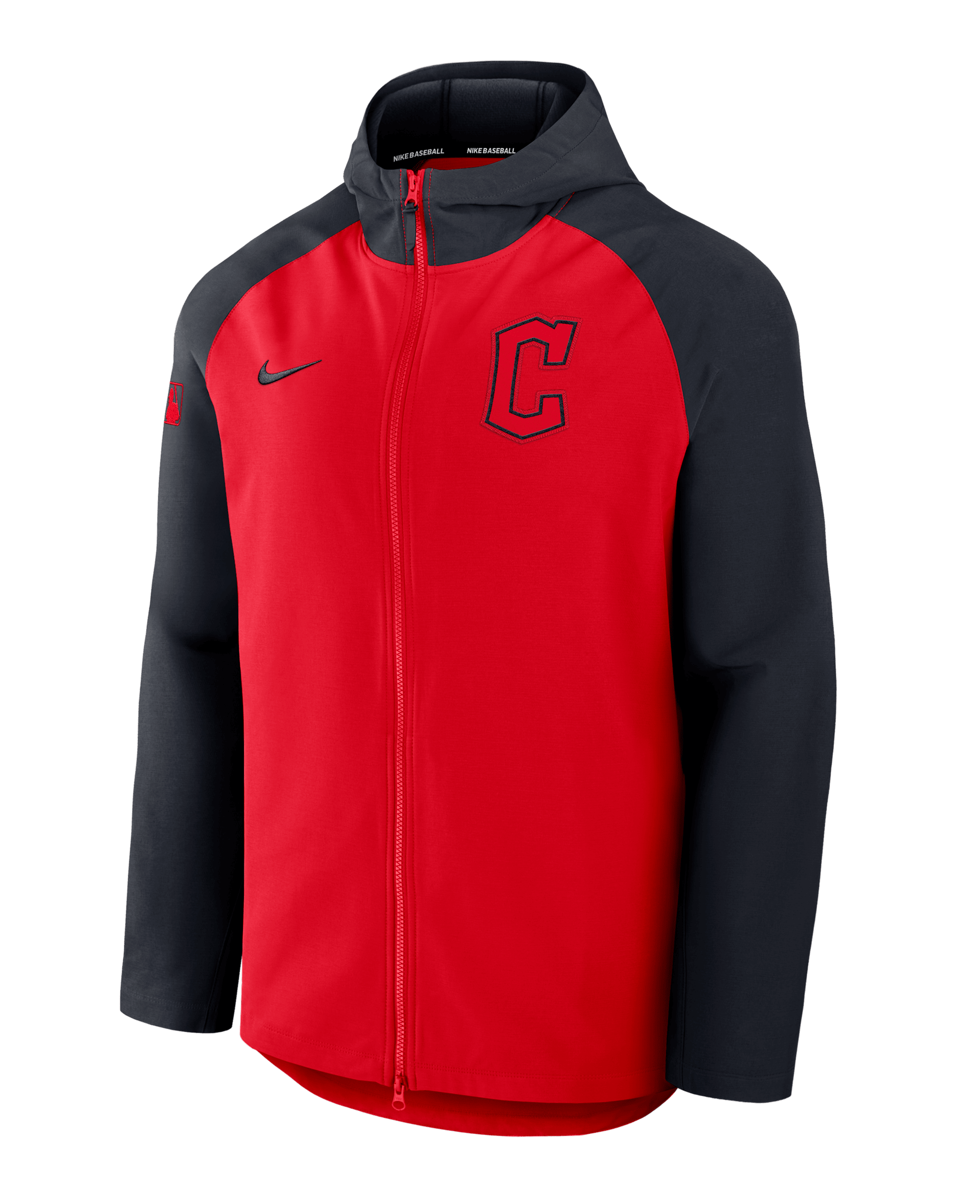 Chamarra Nike Therma de la MLB de cierre completo para hombre Cleveland Guardians Authentic Collection - Rojo