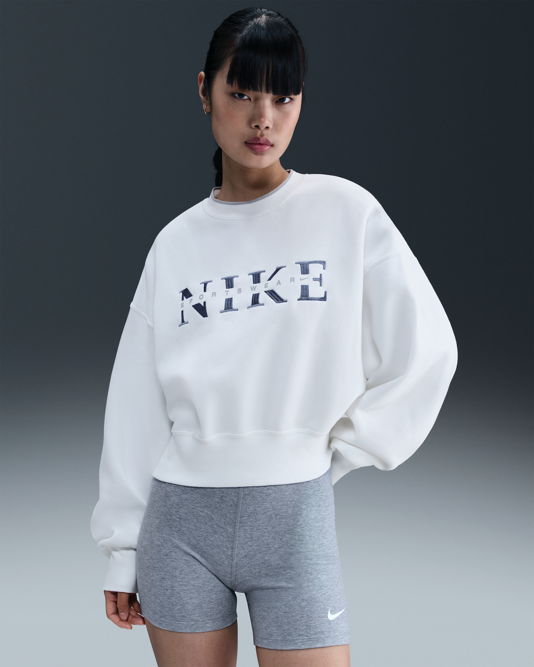 Nike Sportswear Phoenix Fleece Women's Oversized Crew-Neck Sweatshirt - White
