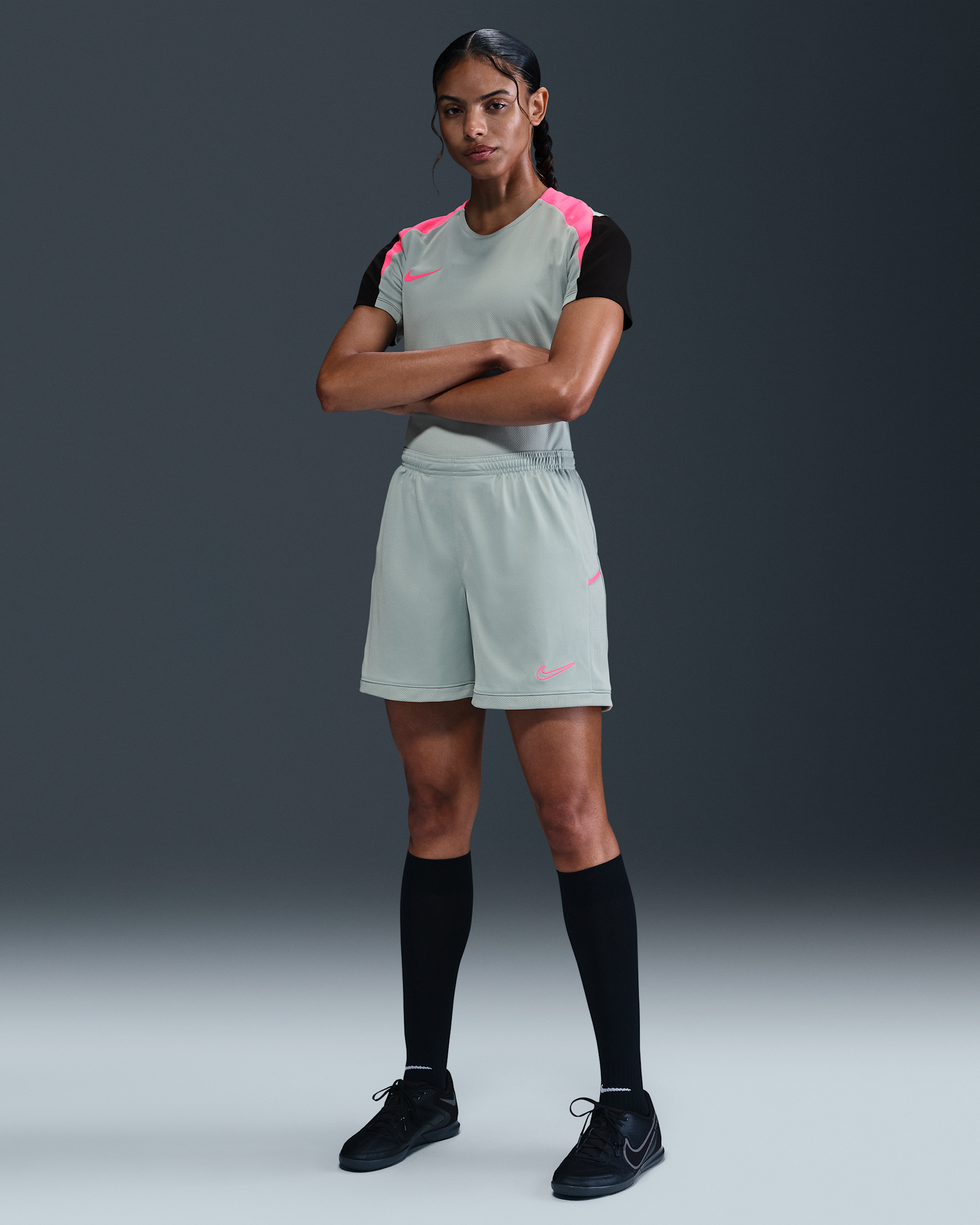 Nike Academy Women's Dri-FIT Soccer Shorts - Ocean Cube/Ocean Cube/Hyper Pink/Hyper Pink