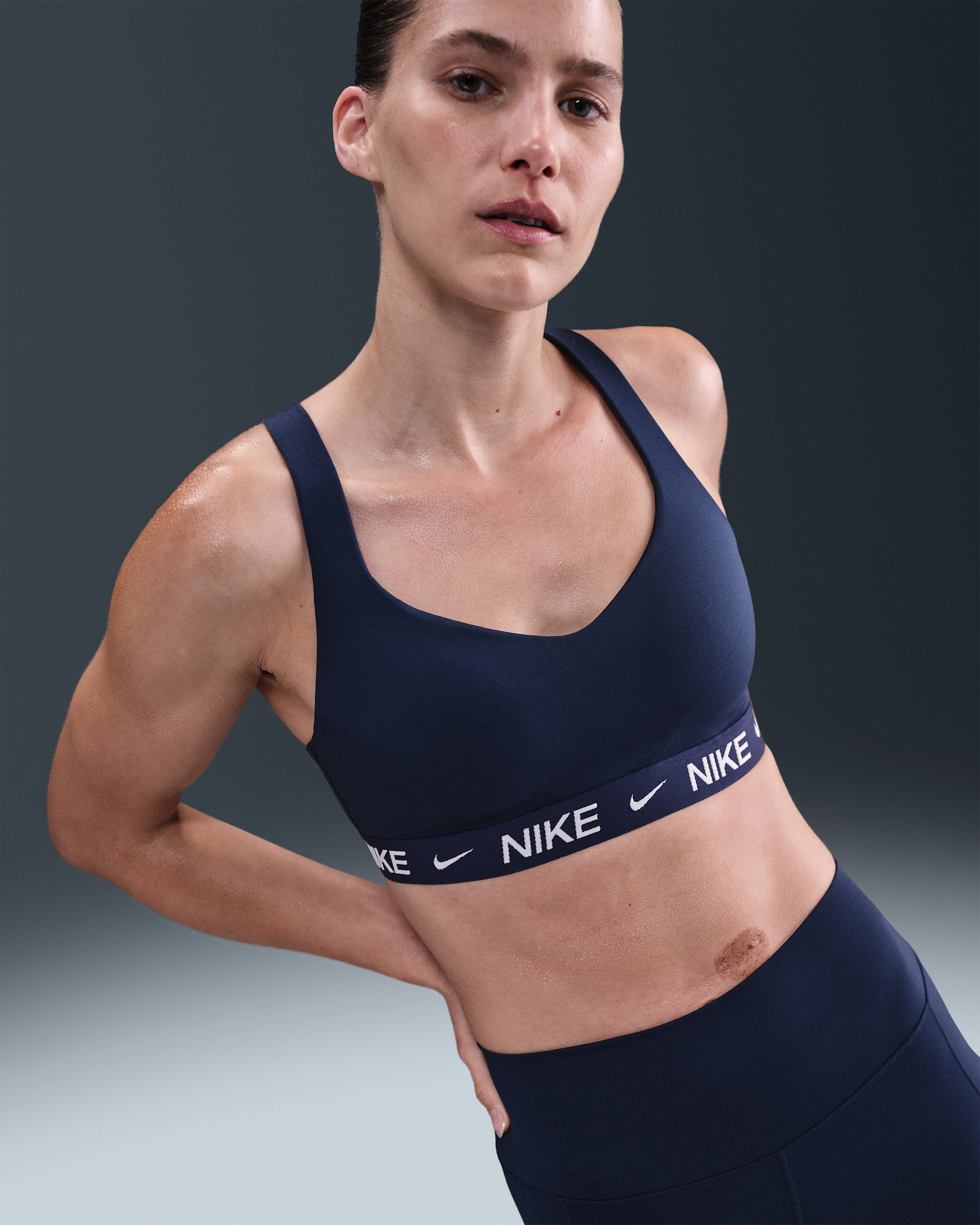 Nike Indy High Support Women's Padded Adjustable Sports Bra - Midnight Navy